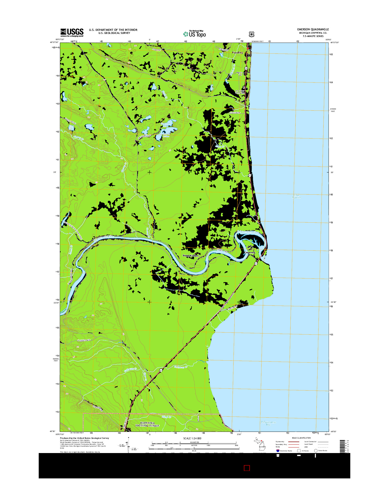 USGS US TOPO 7.5-MINUTE MAP FOR EMERSON, MI 2014