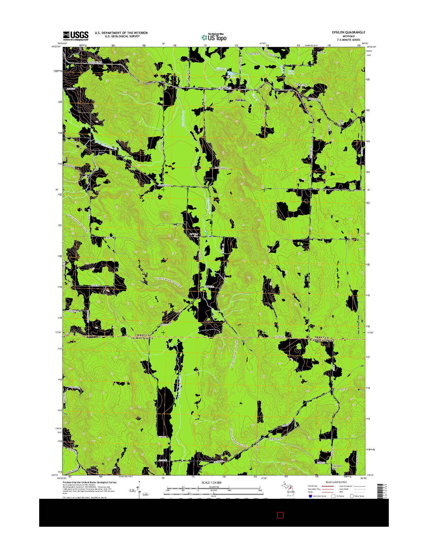 USGS US TOPO 7.5-MINUTE MAP FOR EPSILON, MI 2014