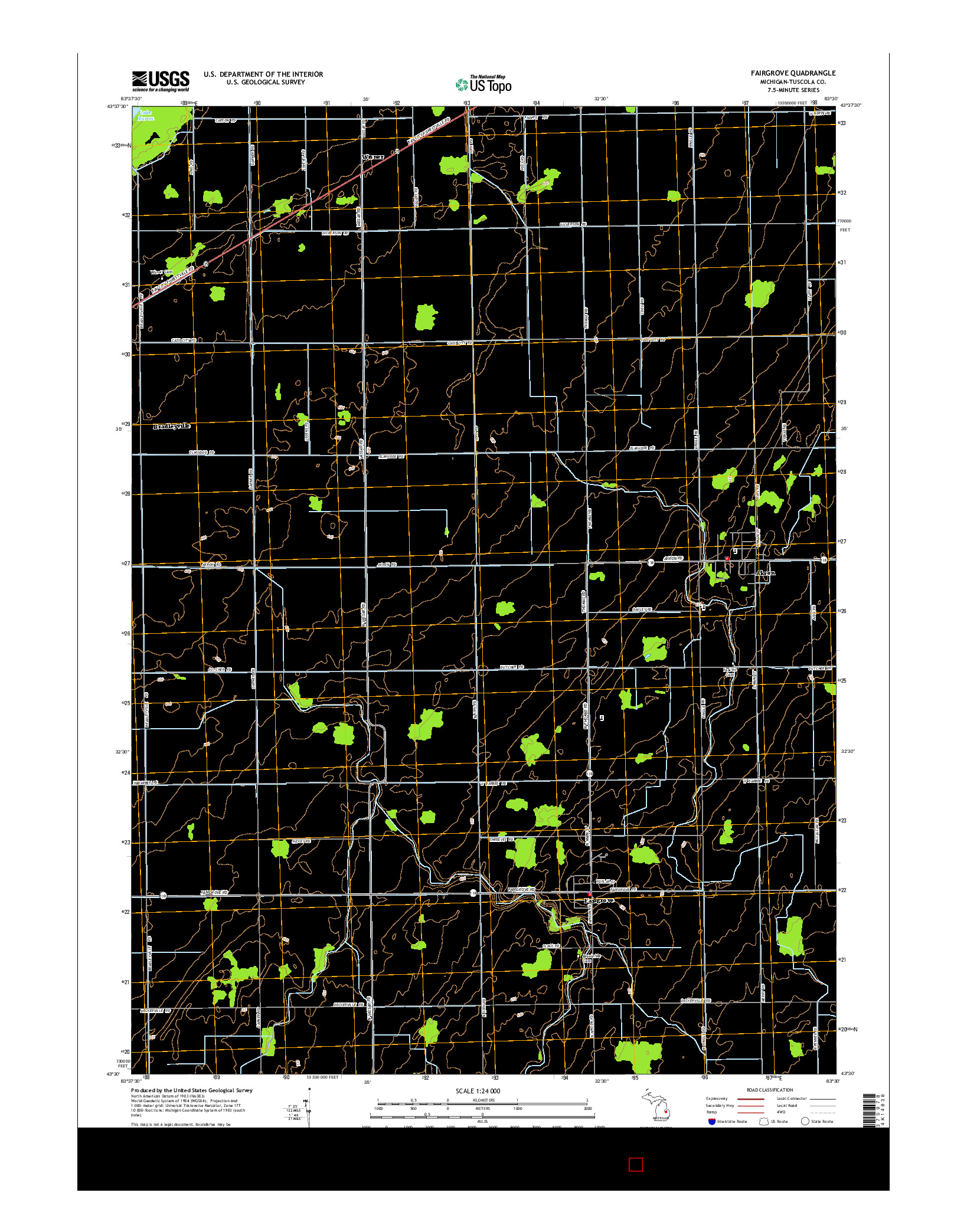 USGS US TOPO 7.5-MINUTE MAP FOR FAIRGROVE, MI 2014