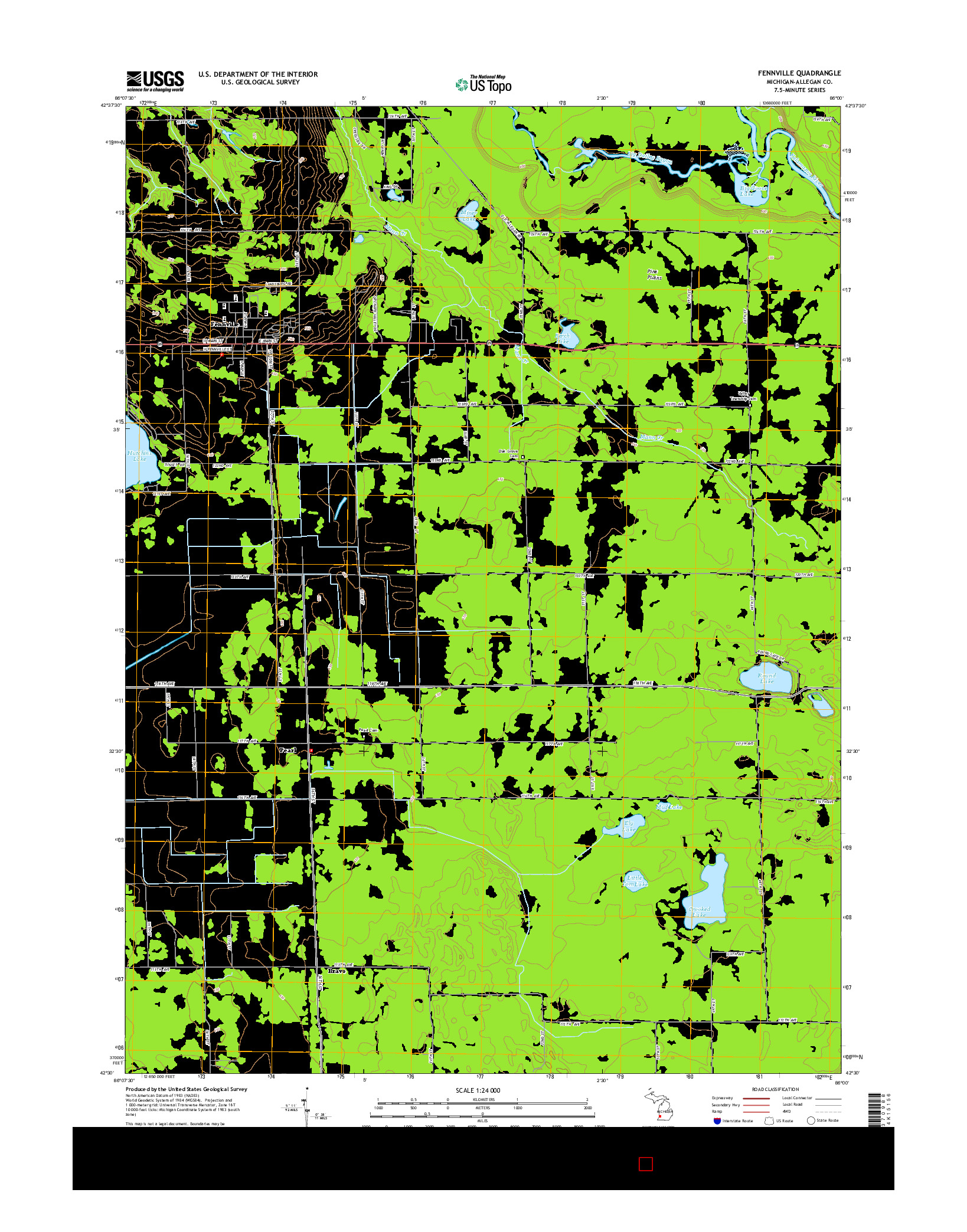USGS US TOPO 7.5-MINUTE MAP FOR FENNVILLE, MI 2014