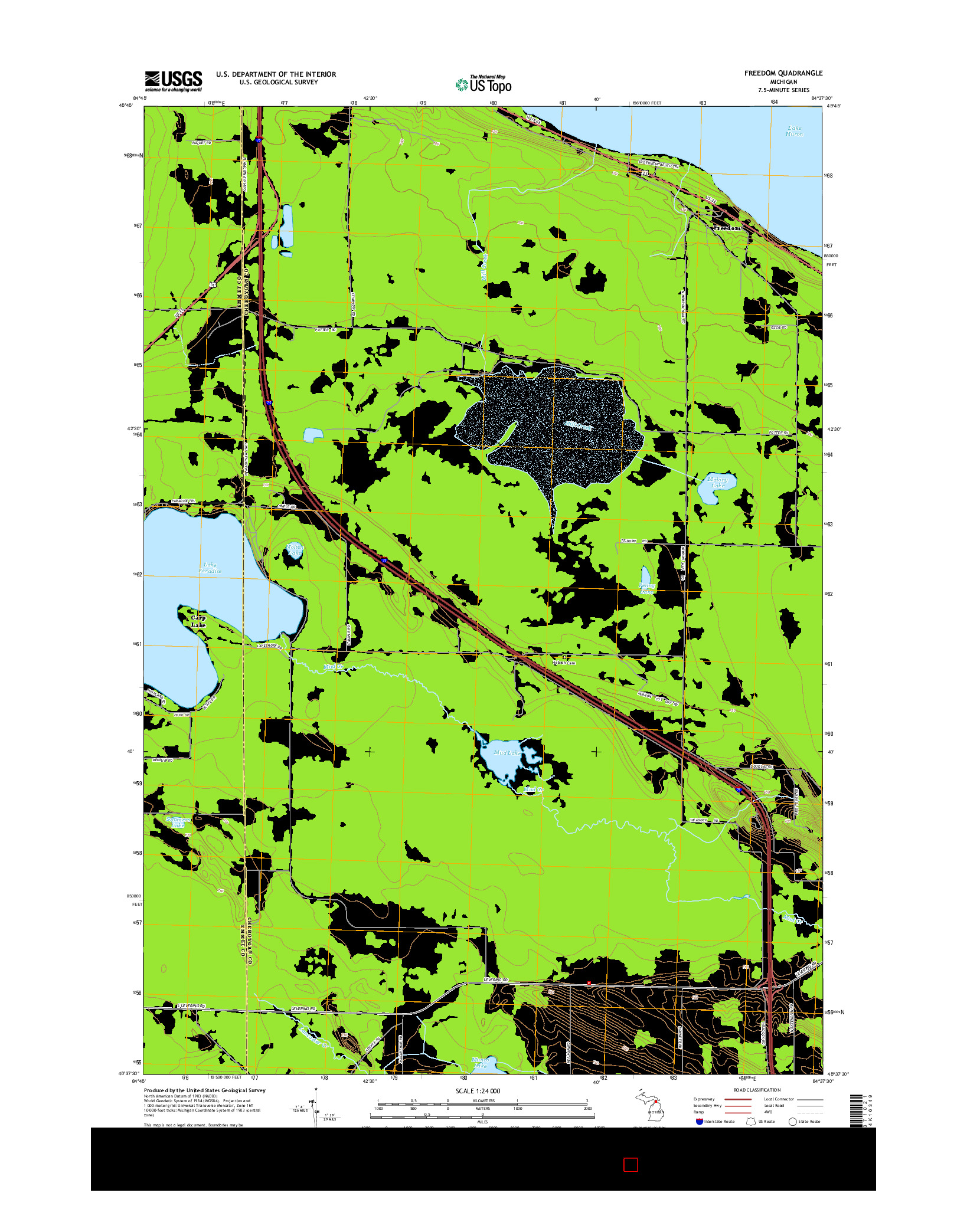 USGS US TOPO 7.5-MINUTE MAP FOR FREEDOM, MI 2014