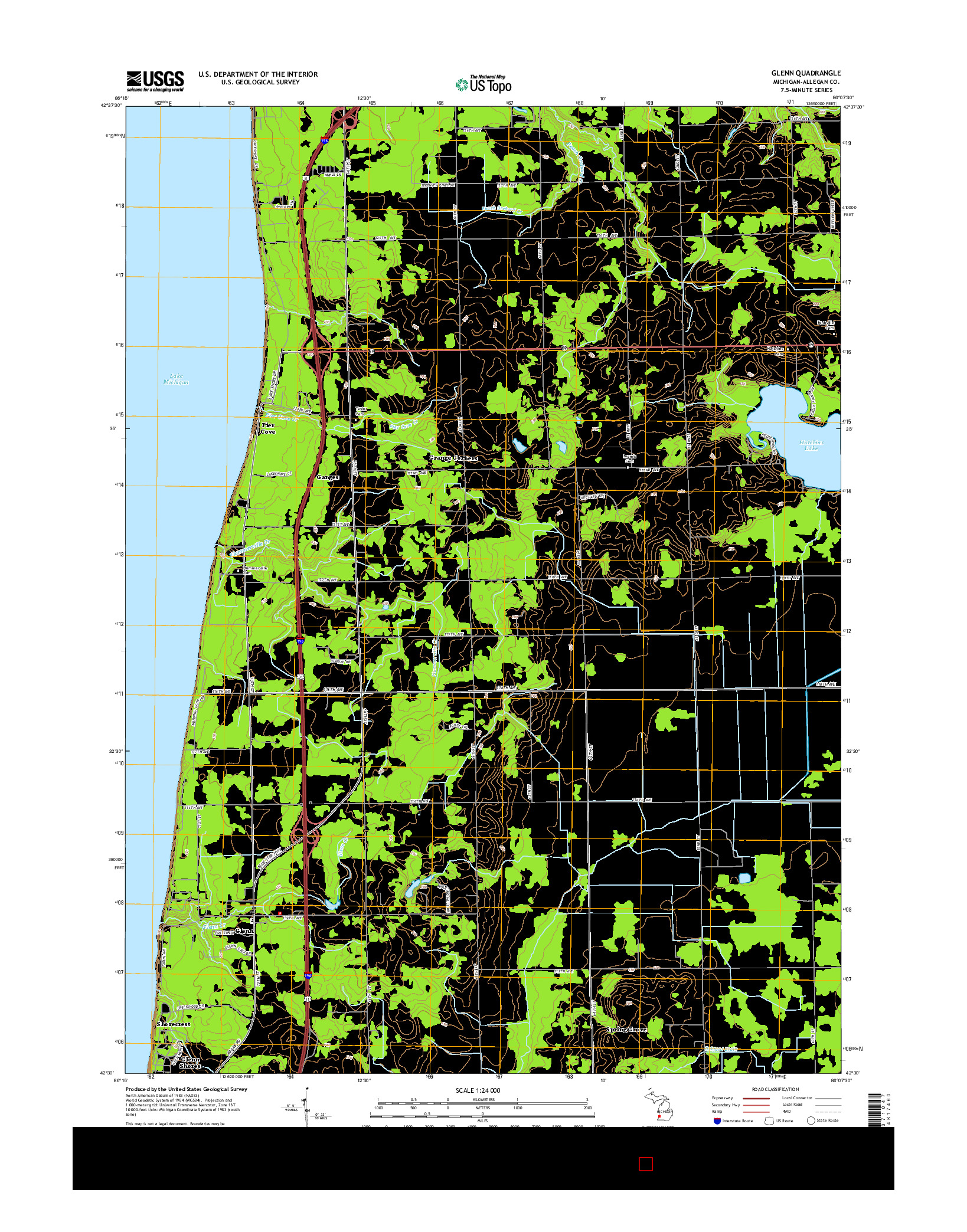 USGS US TOPO 7.5-MINUTE MAP FOR GLENN, MI 2014