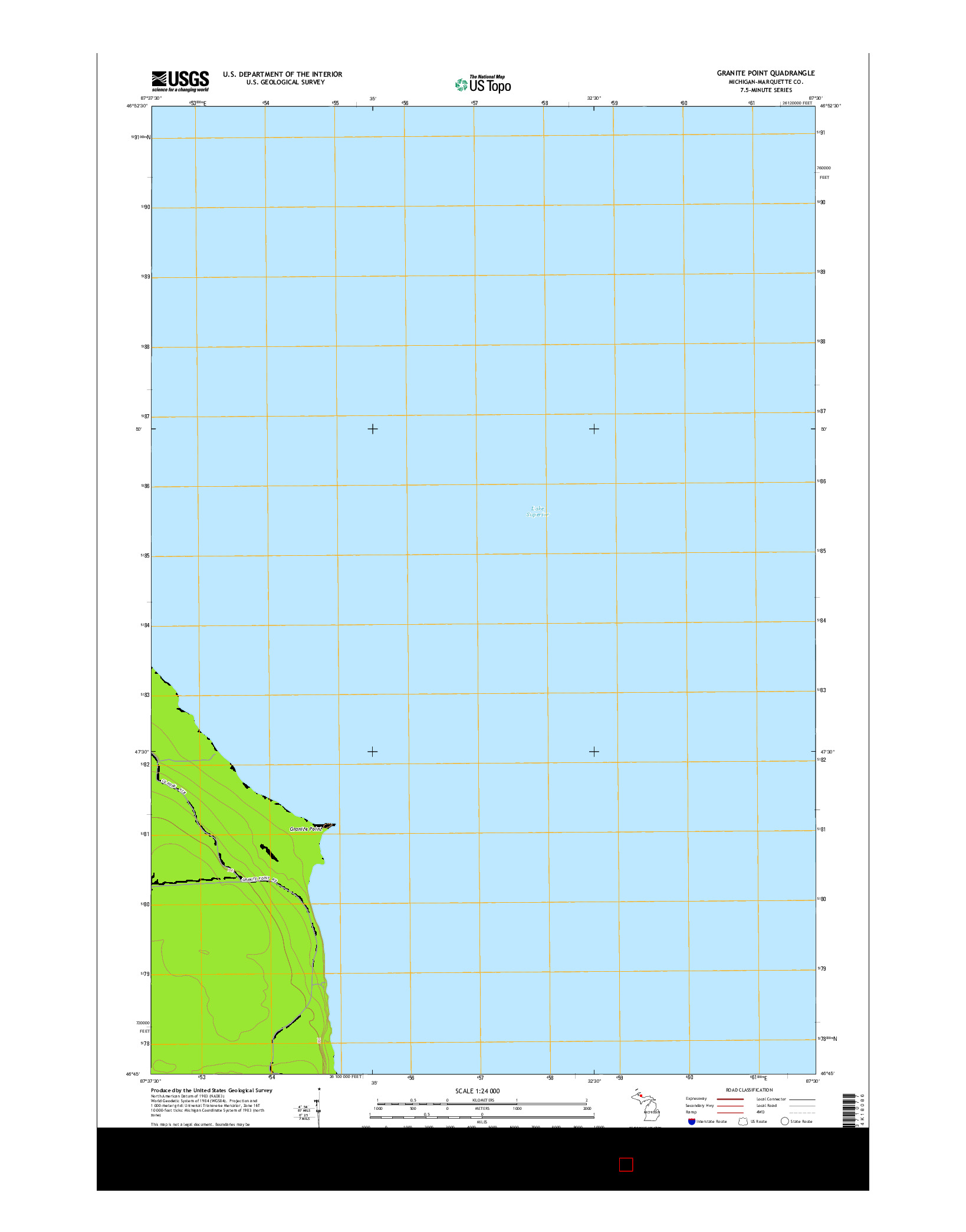 USGS US TOPO 7.5-MINUTE MAP FOR GRANITE POINT, MI 2014