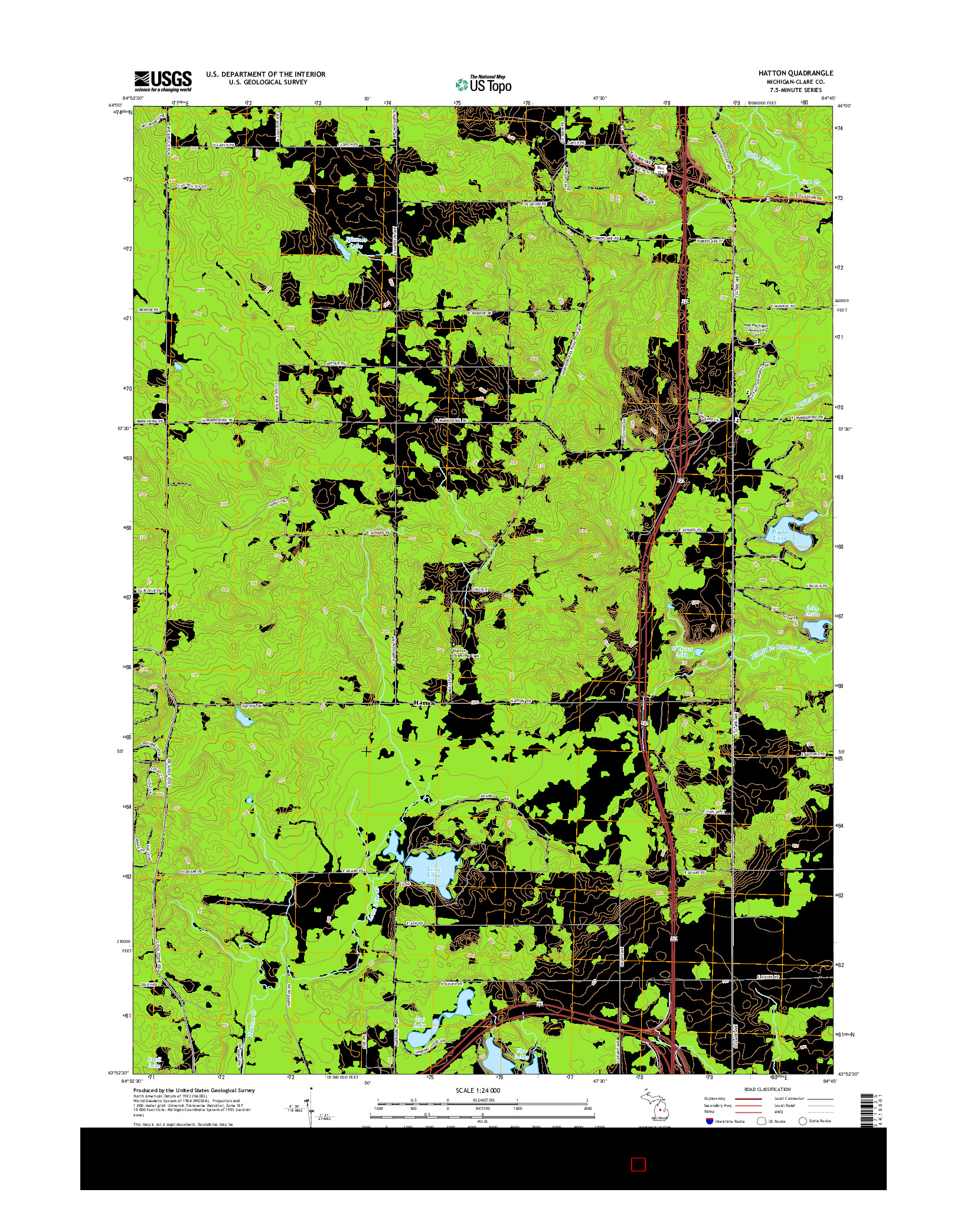USGS US TOPO 7.5-MINUTE MAP FOR HATTON, MI 2014