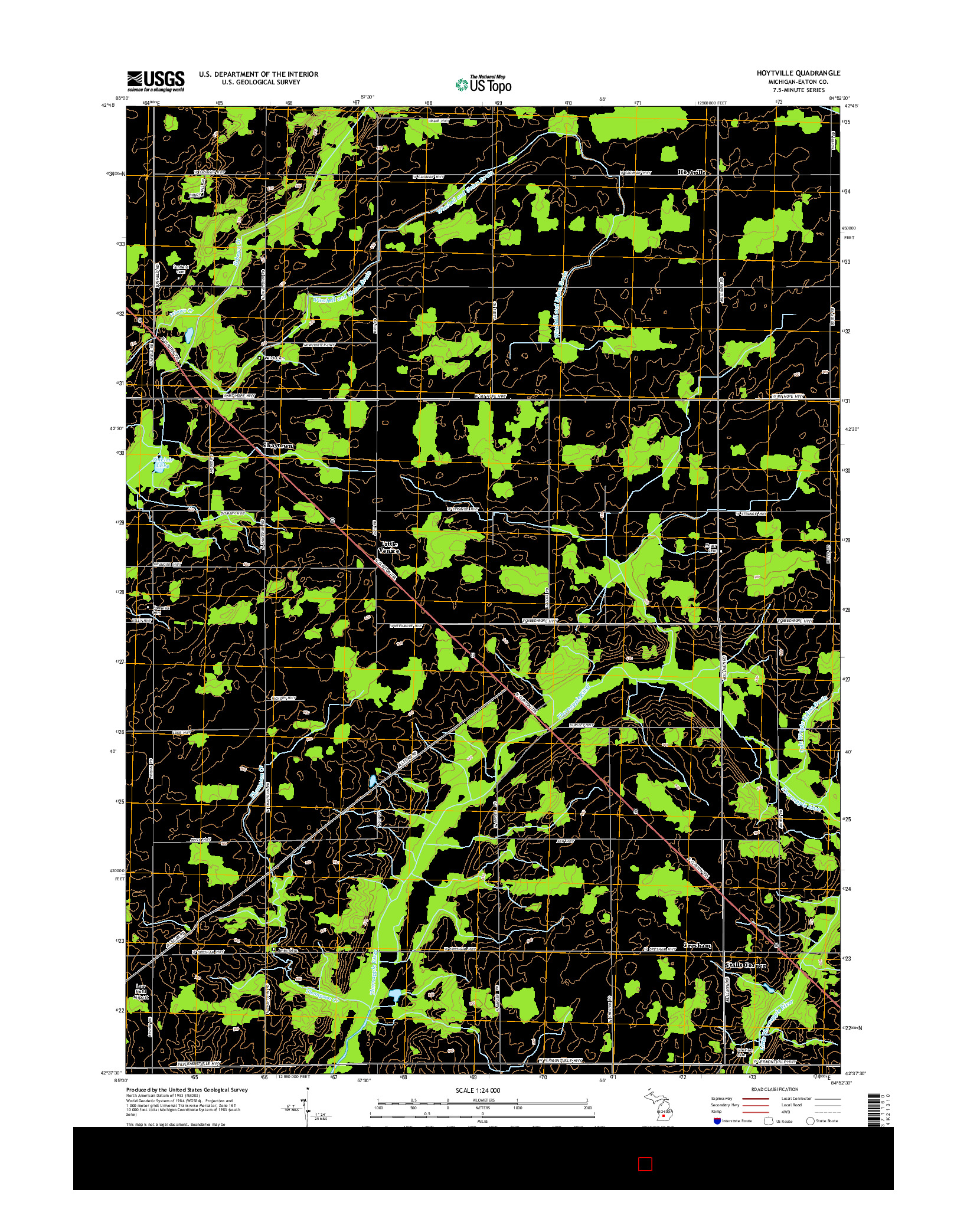 USGS US TOPO 7.5-MINUTE MAP FOR HOYTVILLE, MI 2014