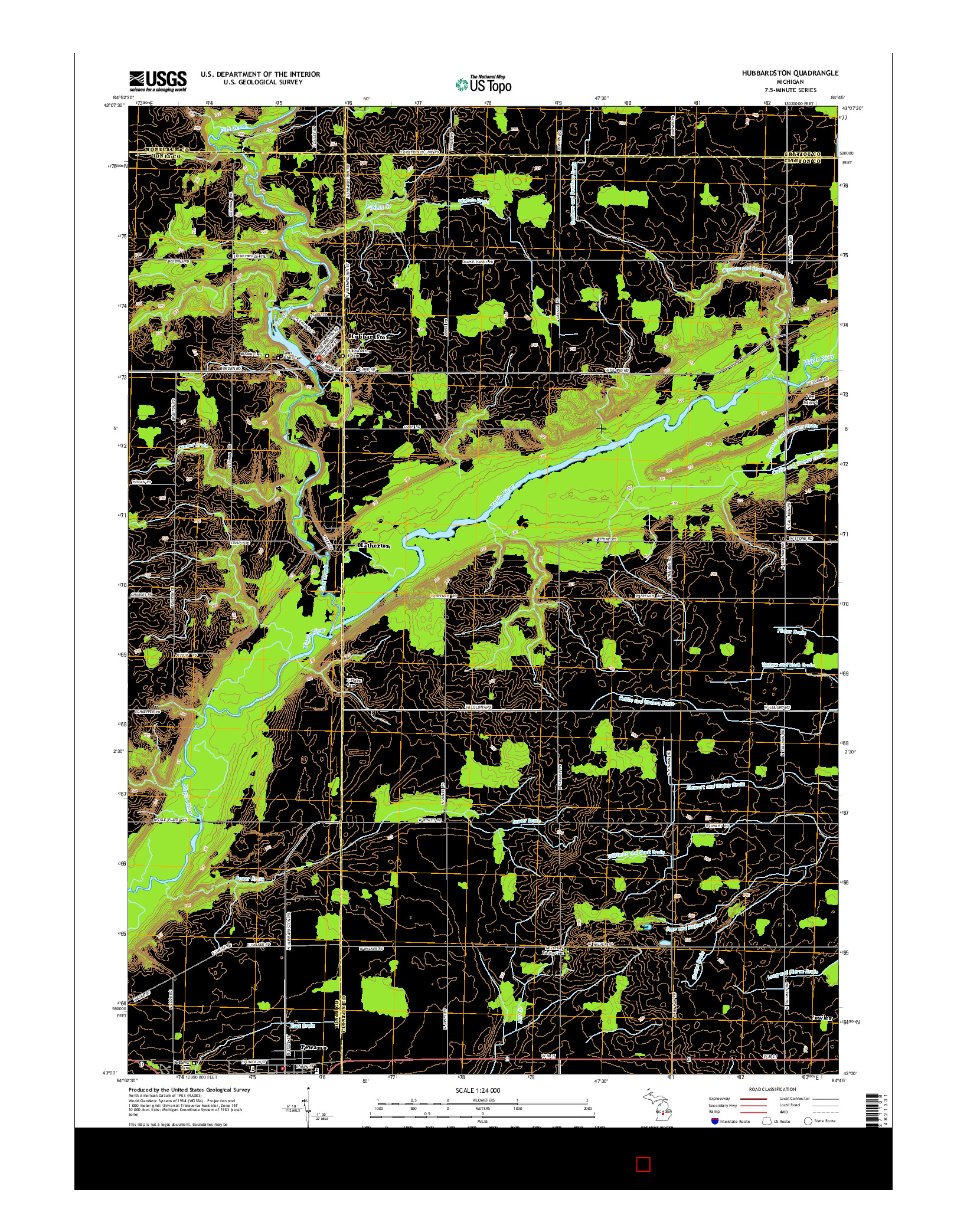 USGS US TOPO 7.5-MINUTE MAP FOR HUBBARDSTON, MI 2014