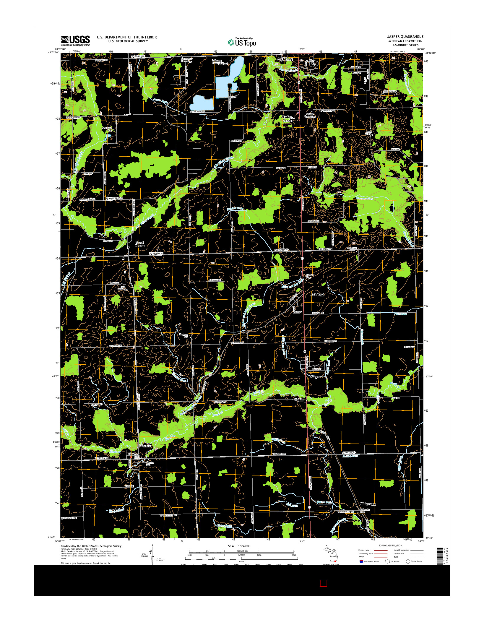 USGS US TOPO 7.5-MINUTE MAP FOR JASPER, MI 2014