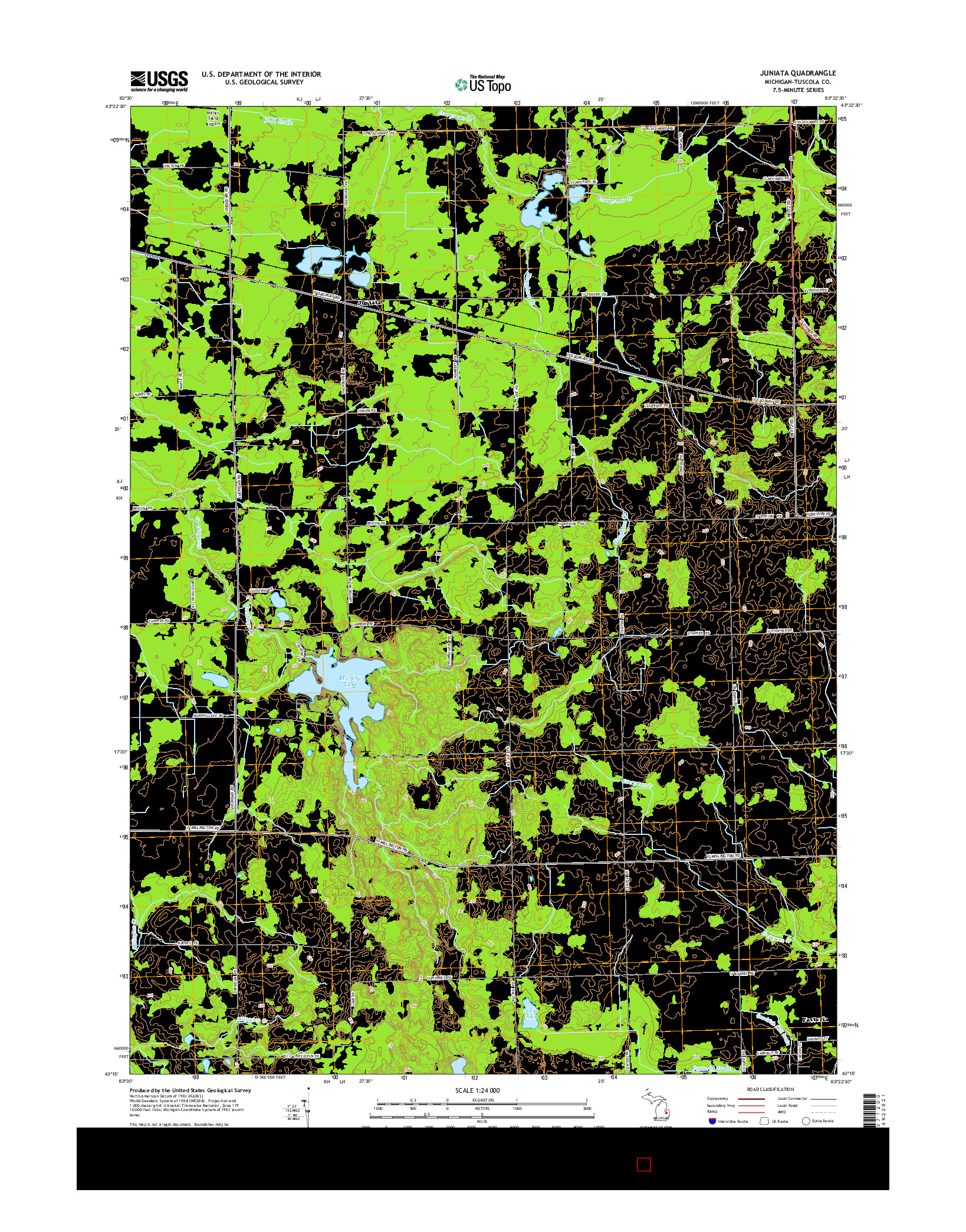 USGS US TOPO 7.5-MINUTE MAP FOR JUNIATA, MI 2014