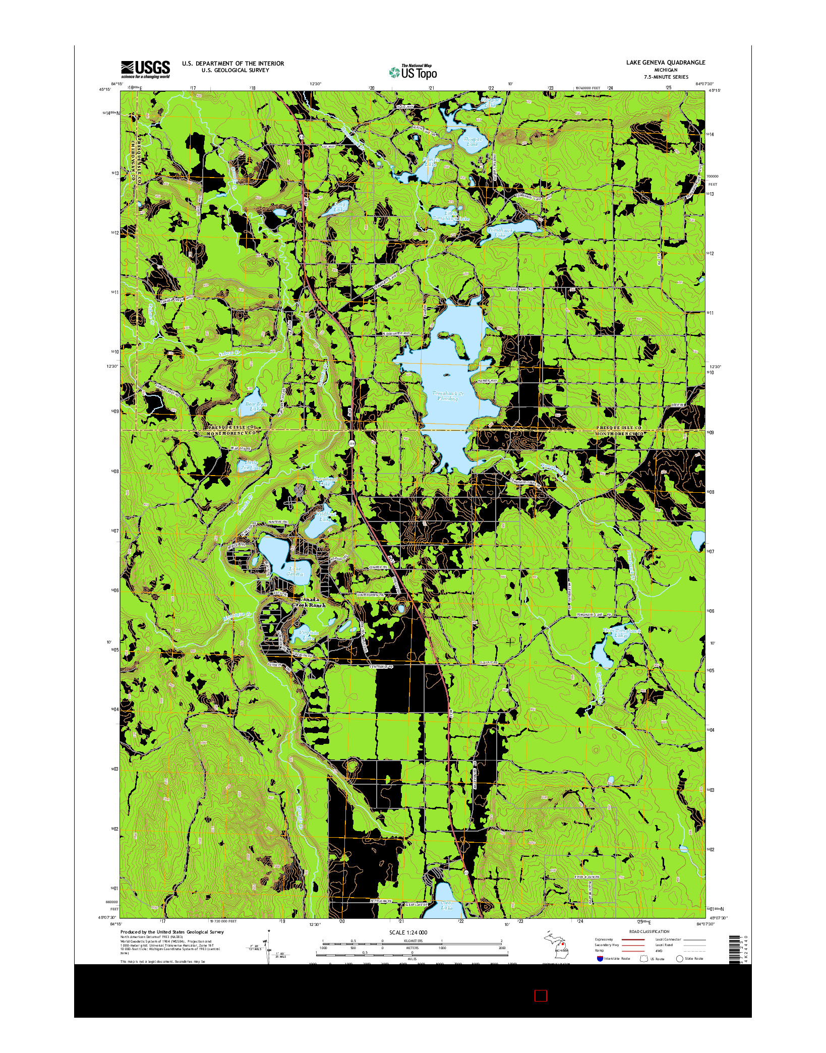 USGS US TOPO 7.5-MINUTE MAP FOR LAKE GENEVA, MI 2014