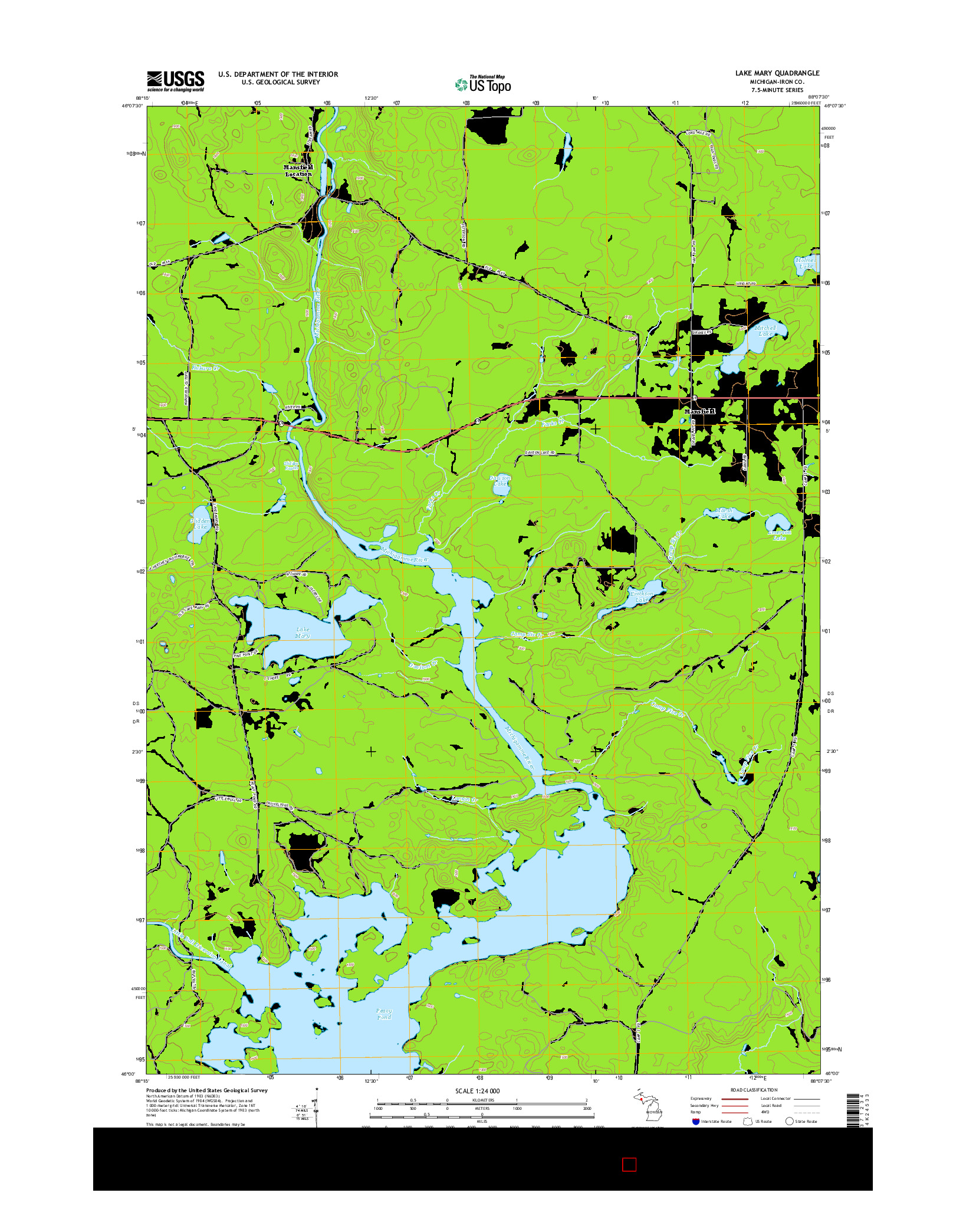 USGS US TOPO 7.5-MINUTE MAP FOR LAKE MARY, MI 2014