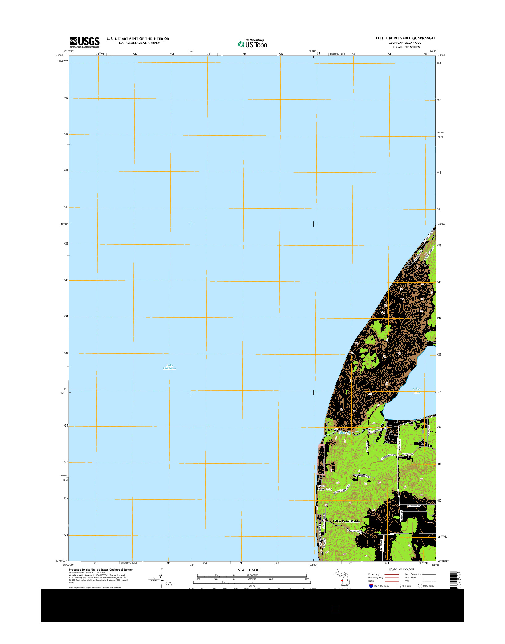 USGS US TOPO 7.5-MINUTE MAP FOR LITTLE POINT SABLE, MI 2014