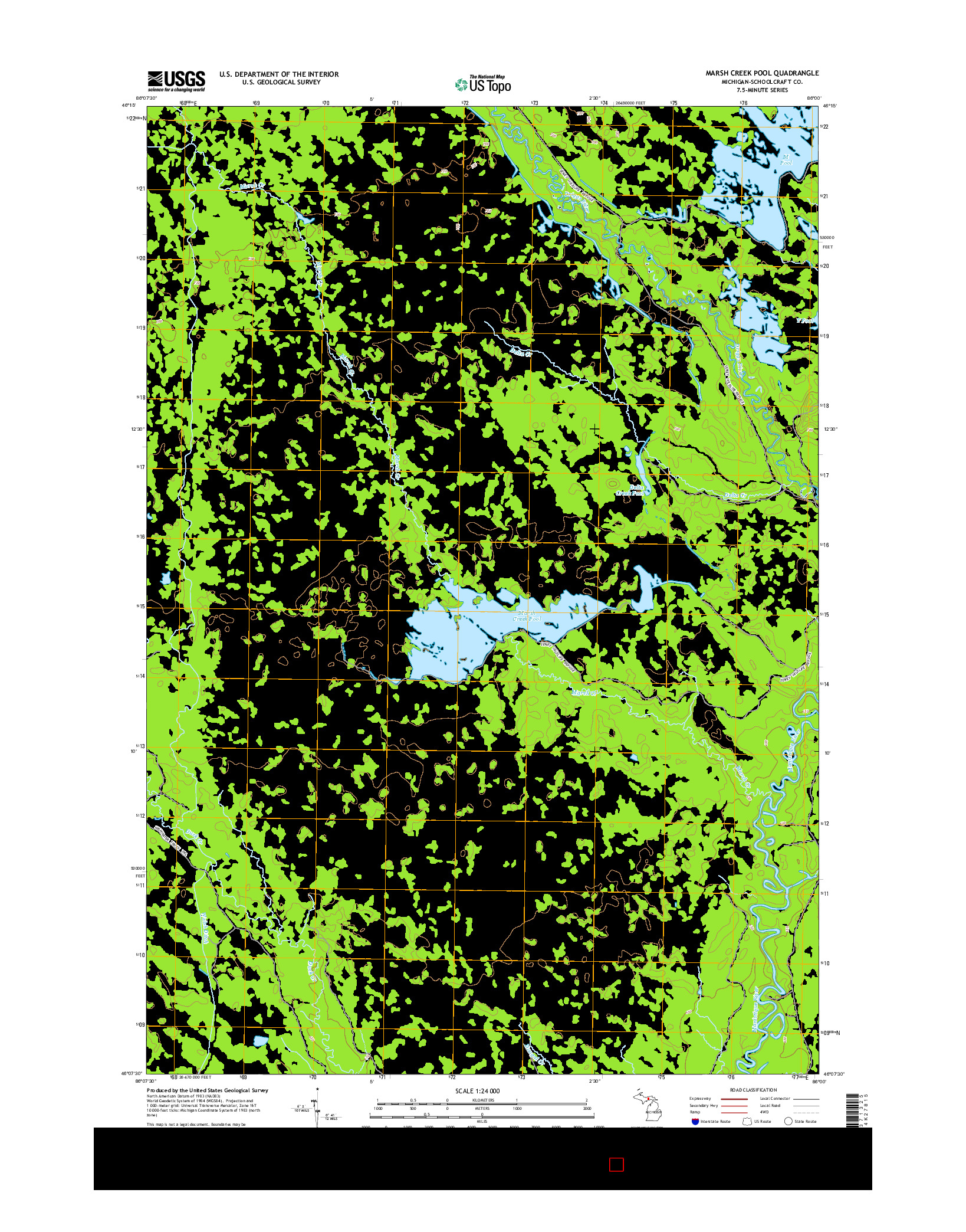 USGS US TOPO 7.5-MINUTE MAP FOR MARSH CREEK POOL, MI 2014