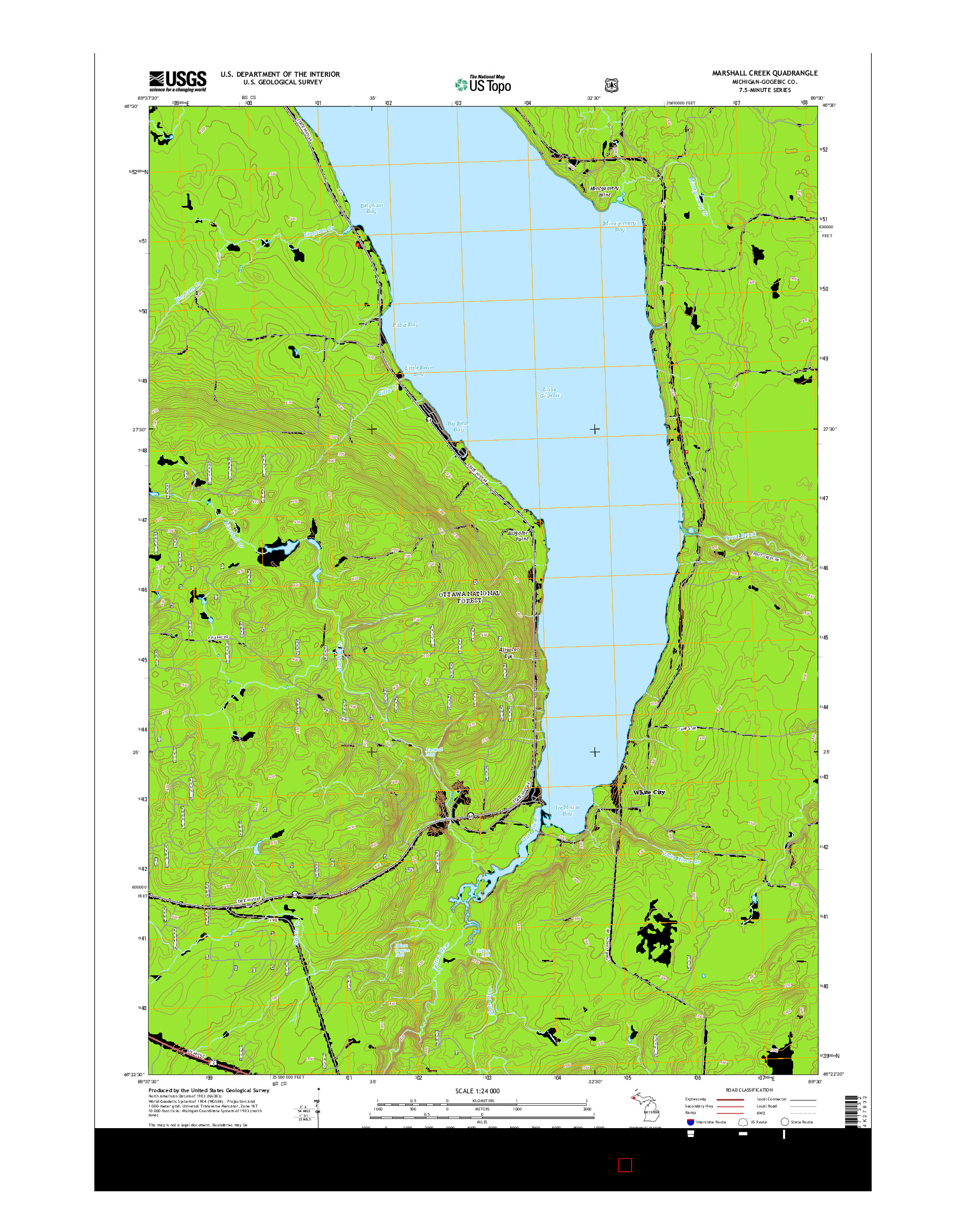 USGS US TOPO 7.5-MINUTE MAP FOR MARSHALL CREEK, MI 2014