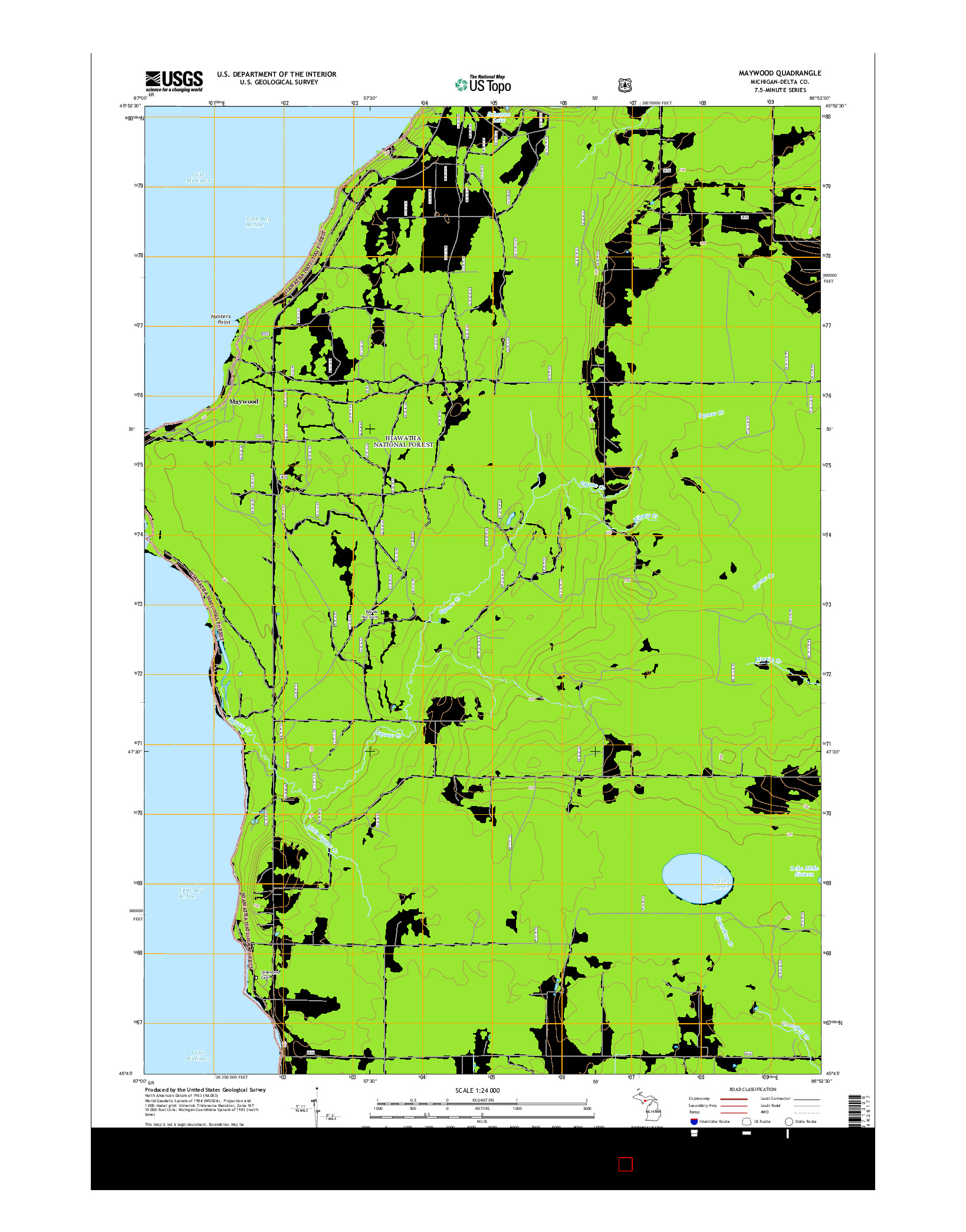 USGS US TOPO 7.5-MINUTE MAP FOR MAYWOOD, MI 2014