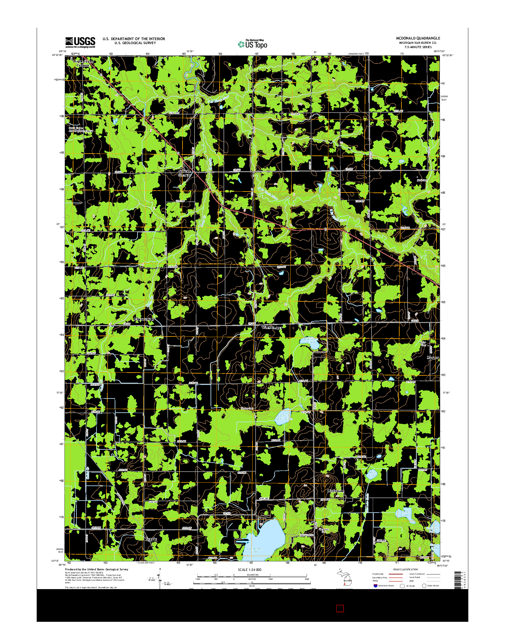 USGS US TOPO 7.5-MINUTE MAP FOR MCDONALD, MI 2014