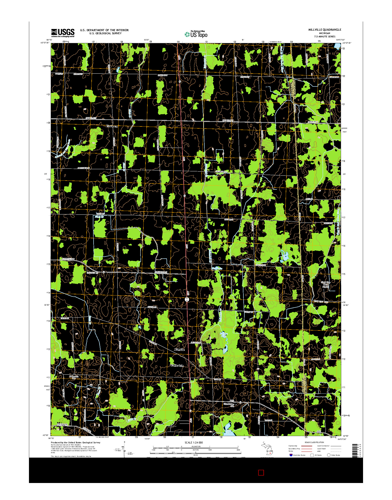 USGS US TOPO 7.5-MINUTE MAP FOR MILLVILLE, MI 2014