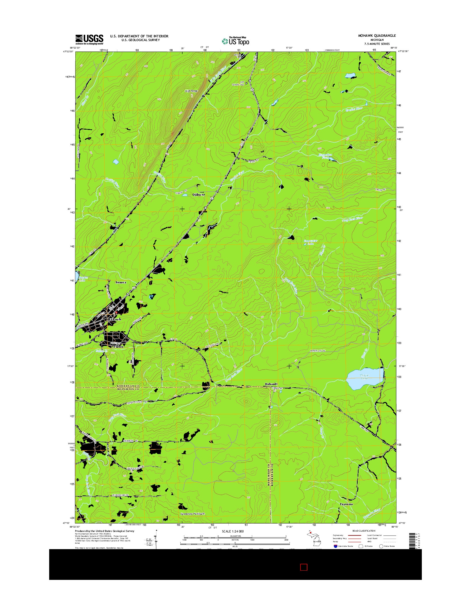 USGS US TOPO 7.5-MINUTE MAP FOR MOHAWK, MI 2014