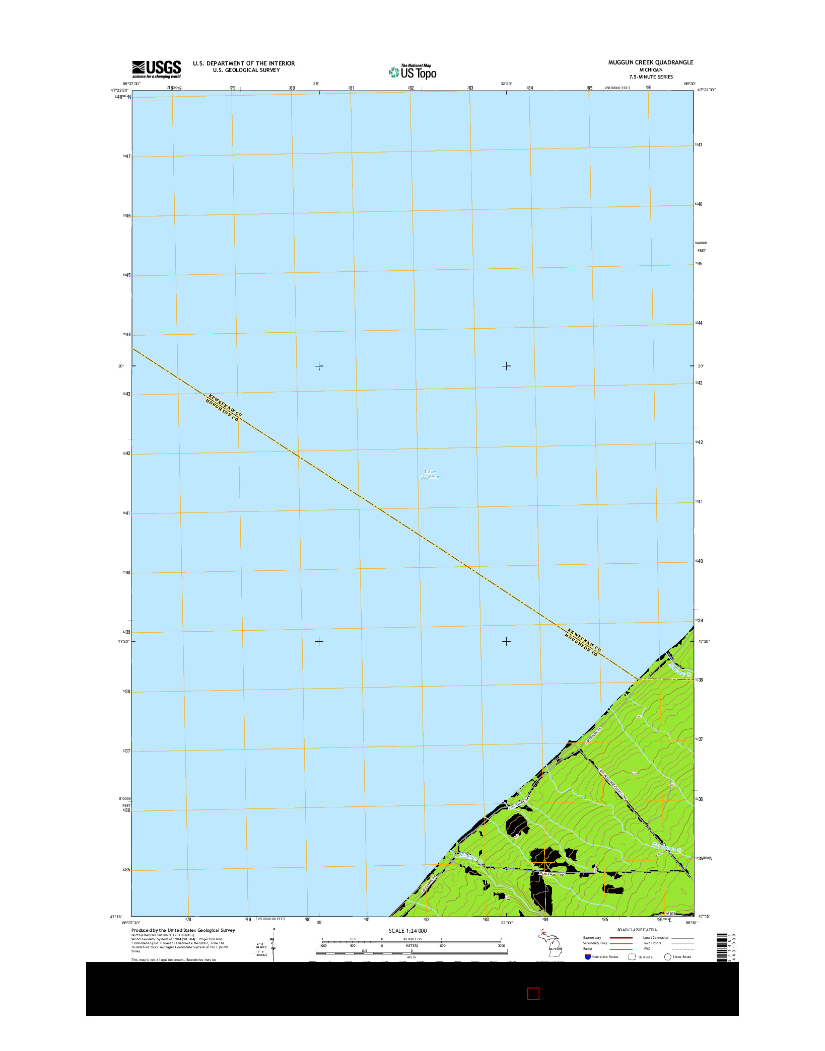 USGS US TOPO 7.5-MINUTE MAP FOR MUGGUN CREEK, MI 2014