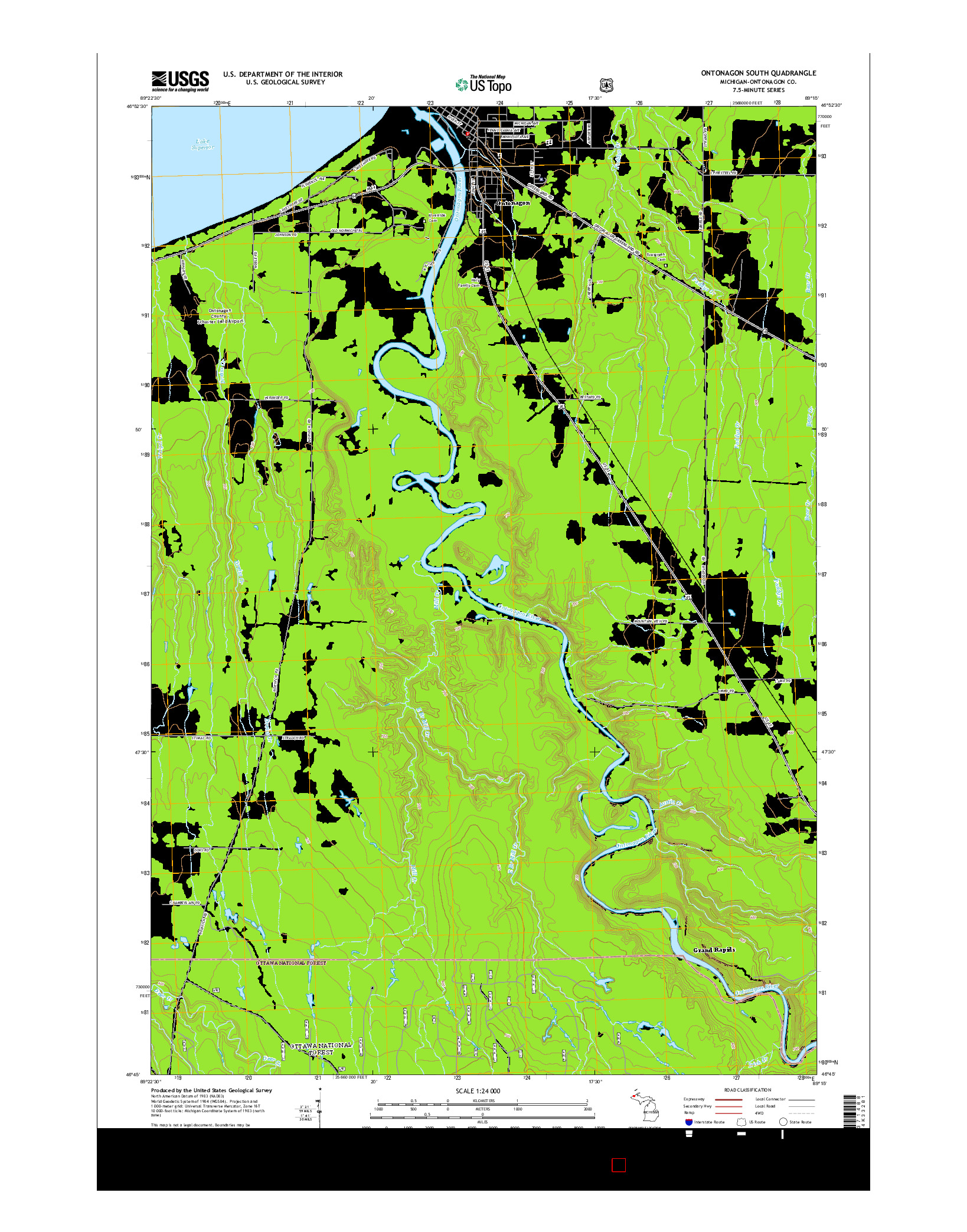 USGS US TOPO 7.5-MINUTE MAP FOR ONTONAGON SOUTH, MI 2014