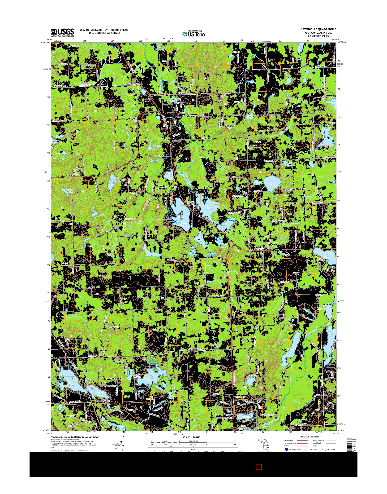 USGS US TOPO 7.5-MINUTE MAP FOR ORTONVILLE, MI 2014