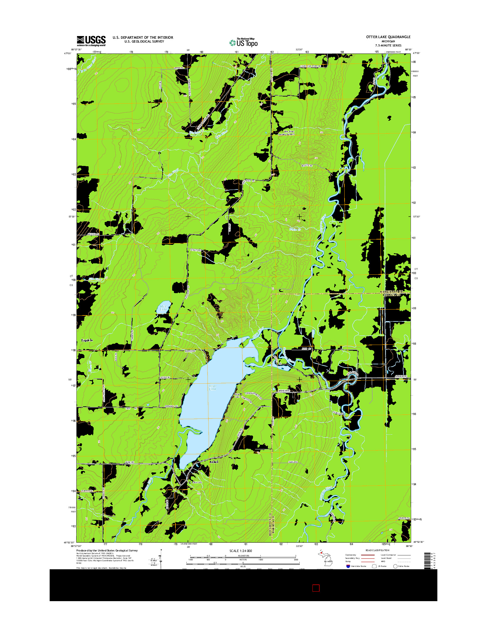 USGS US TOPO 7.5-MINUTE MAP FOR OTTER LAKE, MI 2014
