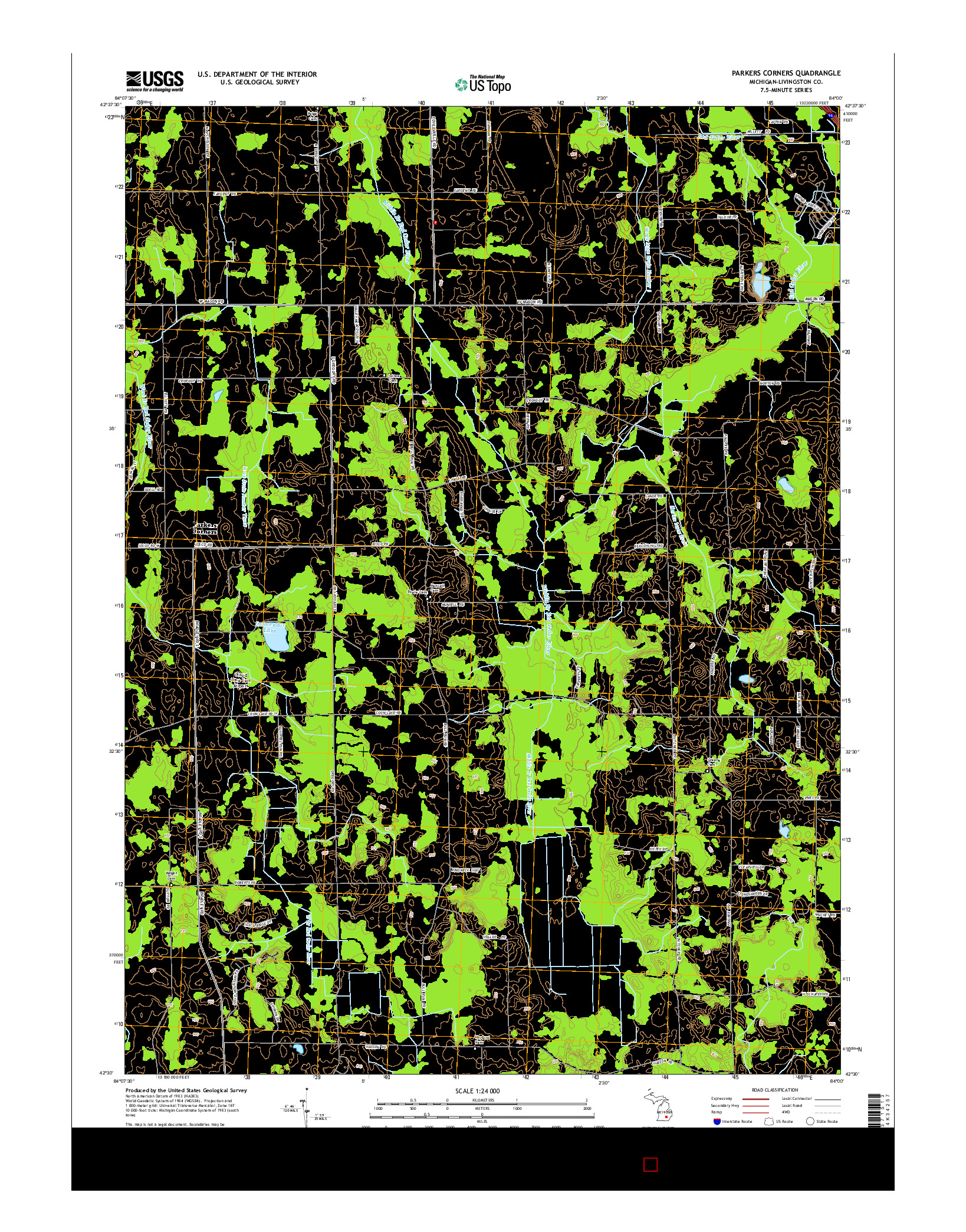 USGS US TOPO 7.5-MINUTE MAP FOR PARKERS CORNERS, MI 2014
