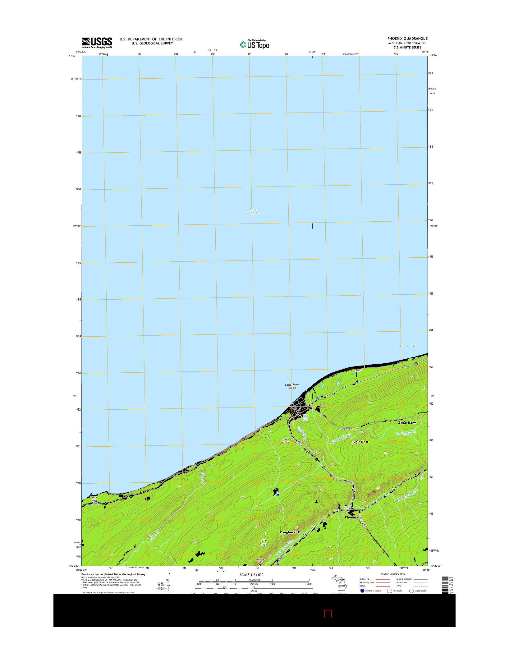 USGS US TOPO 7.5-MINUTE MAP FOR PHOENIX, MI 2014