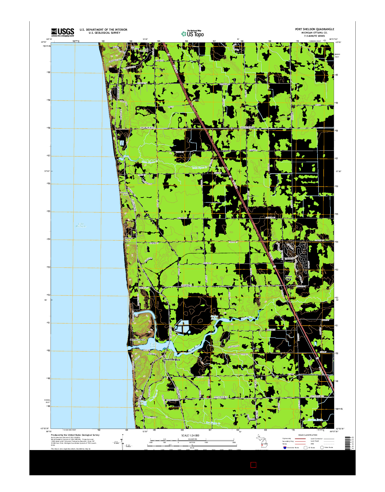 USGS US TOPO 7.5-MINUTE MAP FOR PORT SHELDON, MI 2014