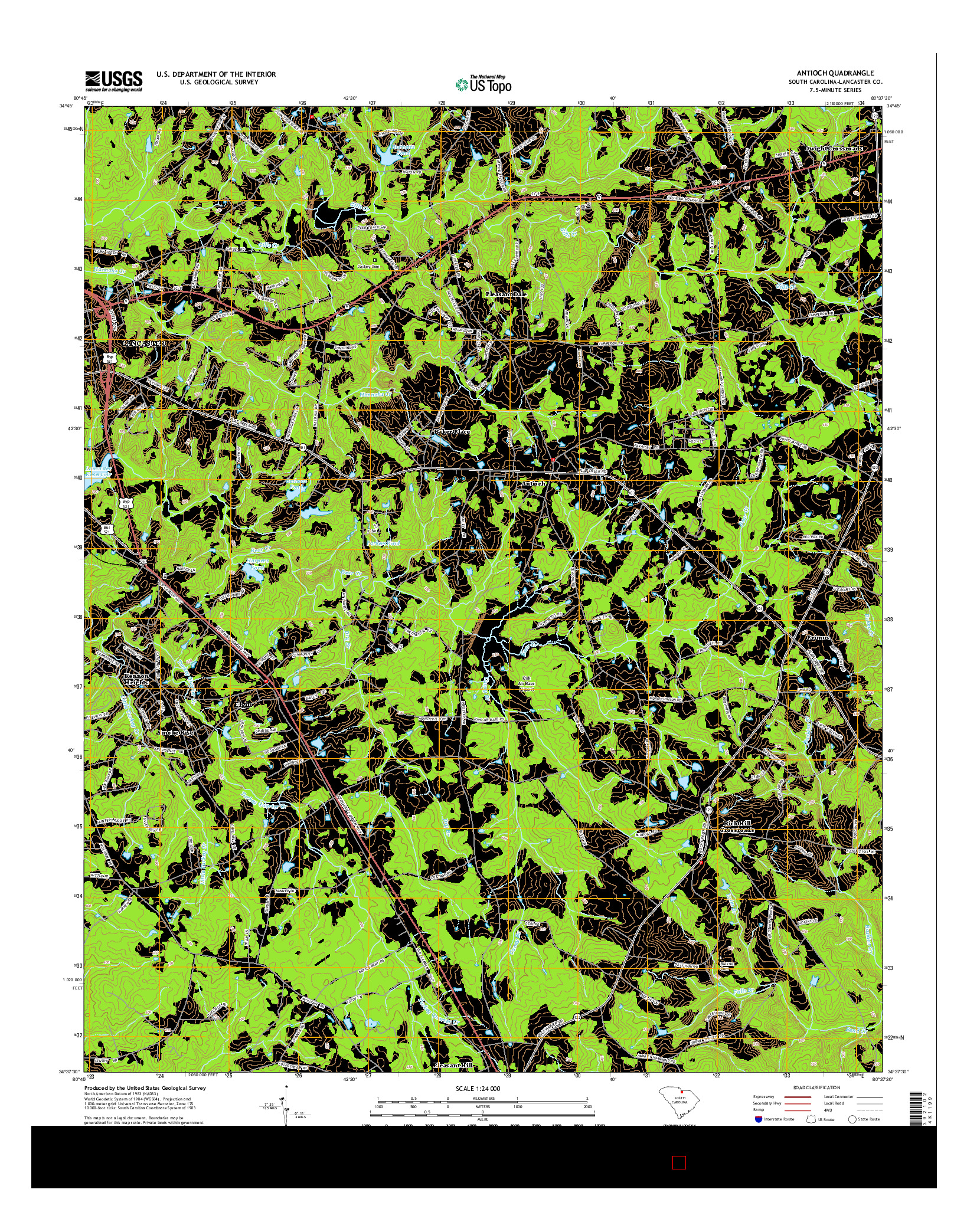 USGS US TOPO 7.5-MINUTE MAP FOR ANTIOCH, SC 2014