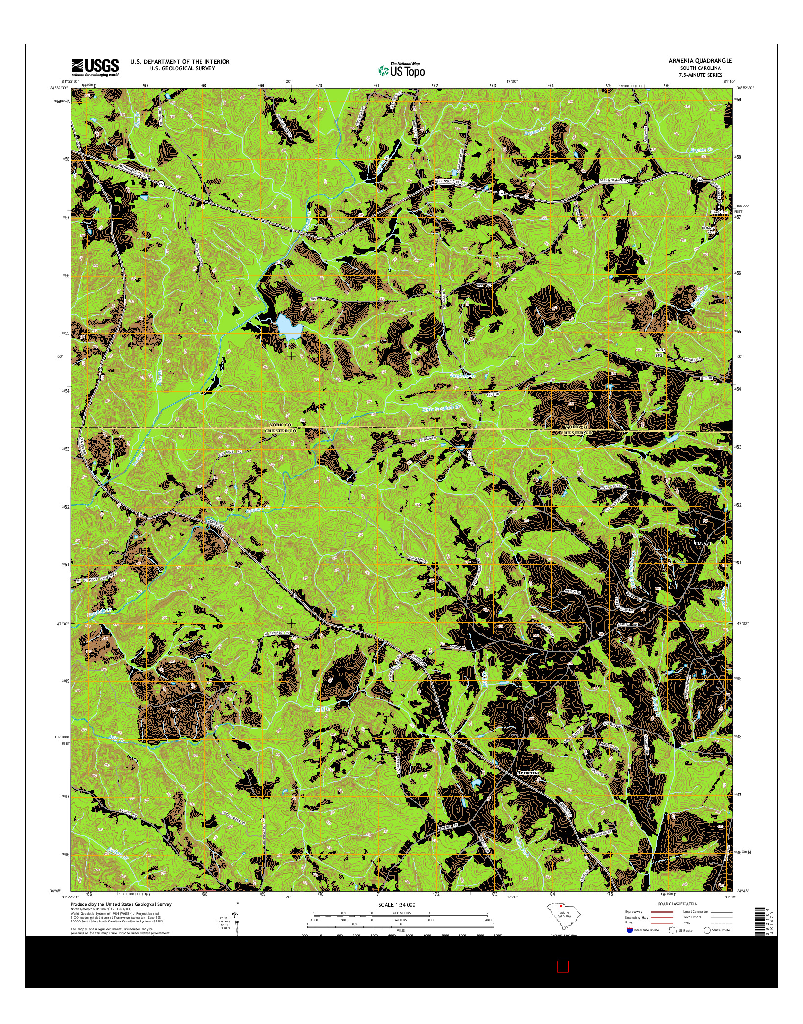 USGS US TOPO 7.5-MINUTE MAP FOR ARMENIA, SC 2014