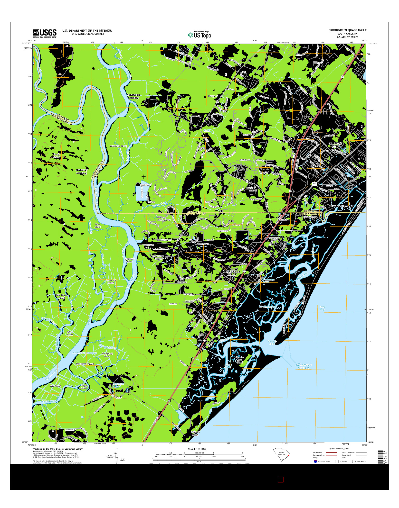 USGS US TOPO 7.5-MINUTE MAP FOR BROOKGREEN, SC 2014