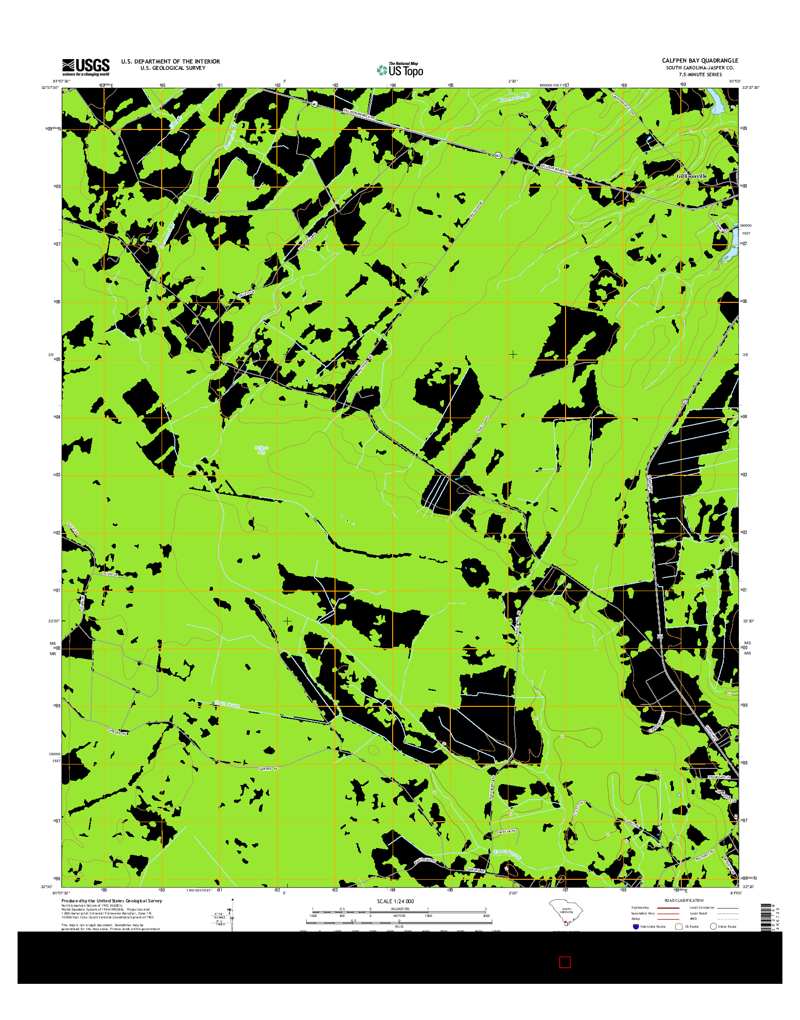 USGS US TOPO 7.5-MINUTE MAP FOR CALFPEN BAY, SC 2014