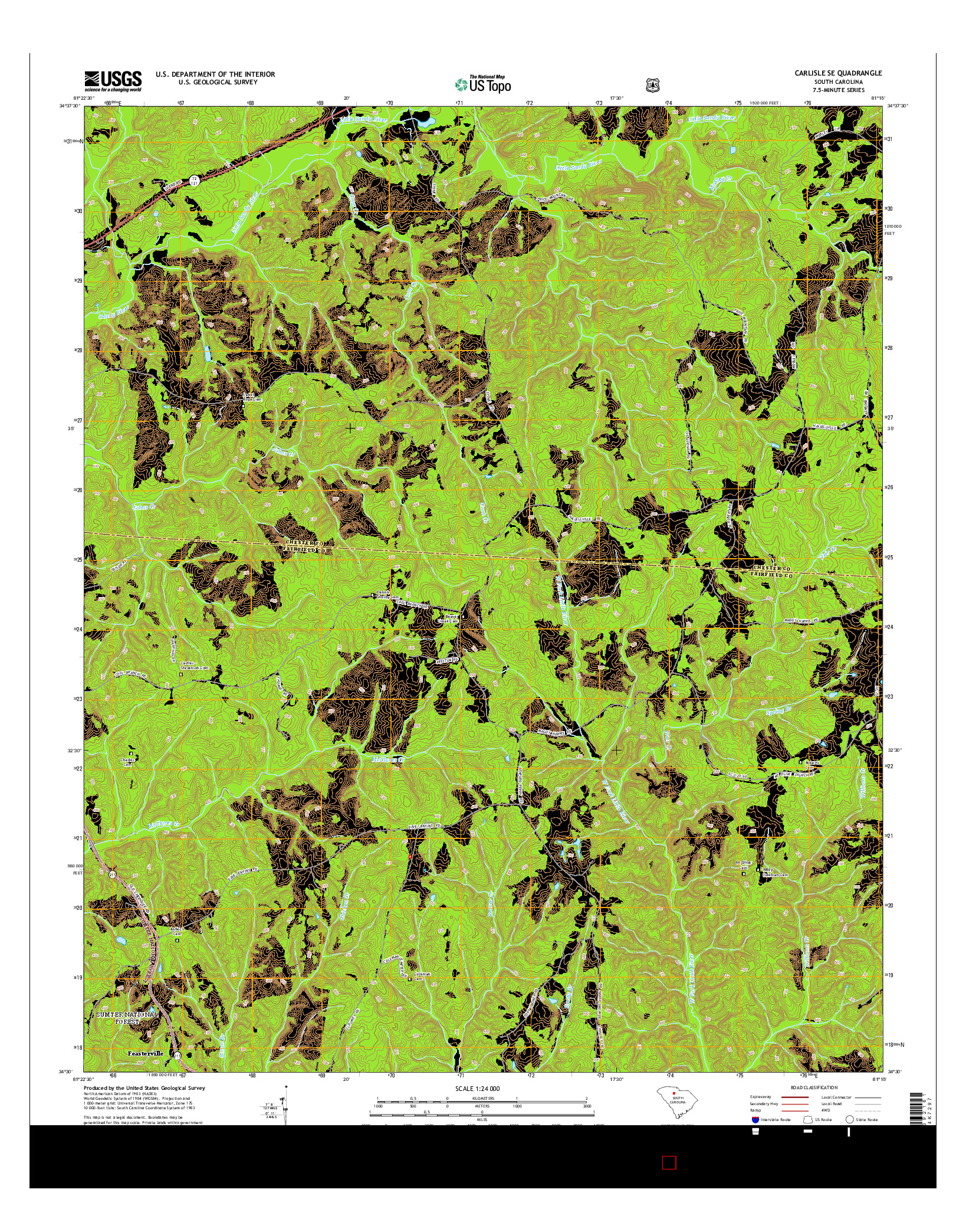 USGS US TOPO 7.5-MINUTE MAP FOR CARLISLE SE, SC 2014