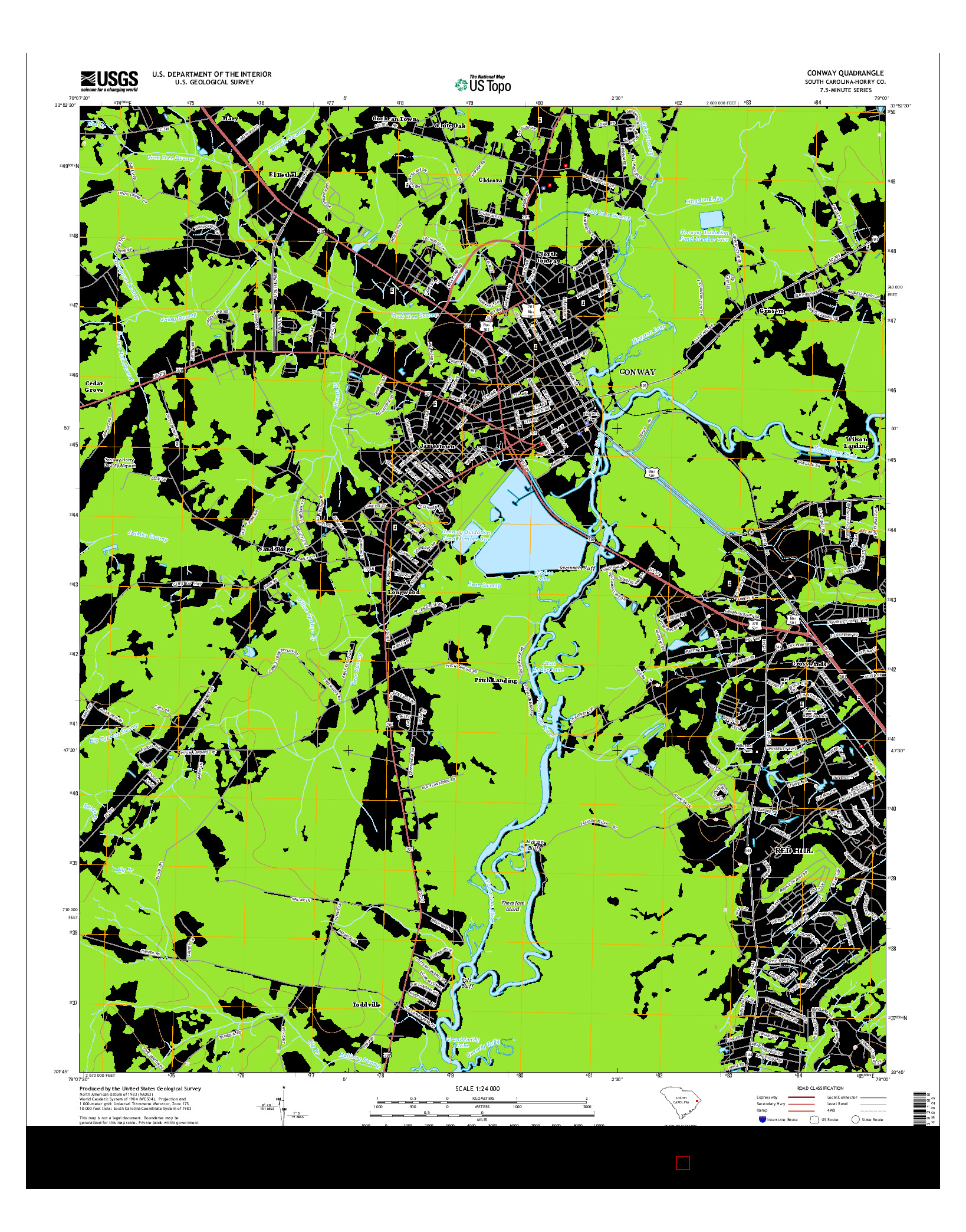 USGS US TOPO 7.5-MINUTE MAP FOR CONWAY, SC 2014