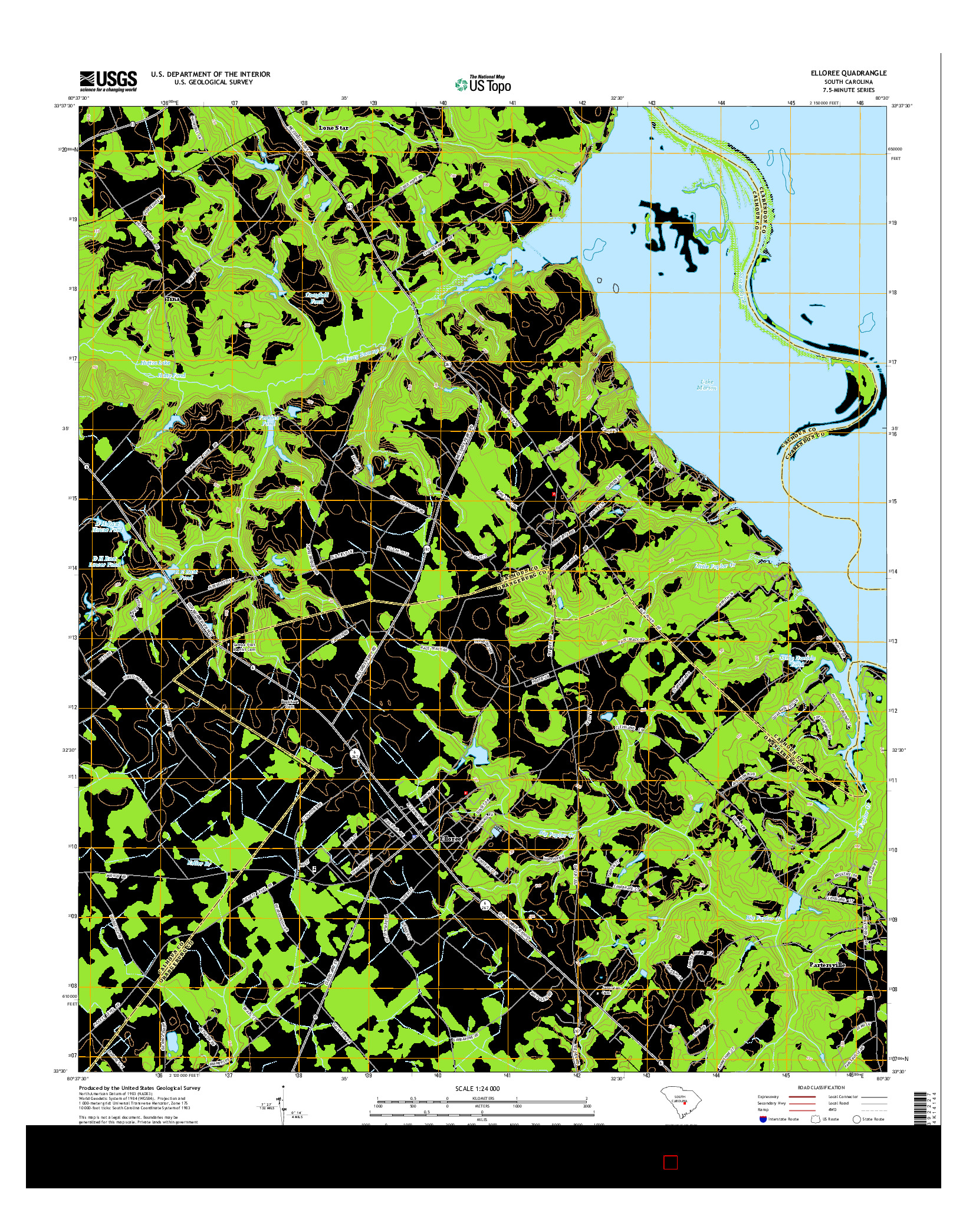 USGS US TOPO 7.5-MINUTE MAP FOR ELLOREE, SC 2014