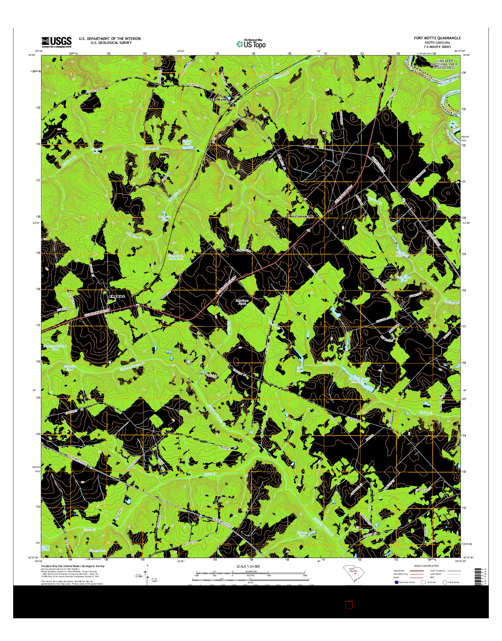 USGS US TOPO 7.5-MINUTE MAP FOR FORT MOTTE, SC 2014