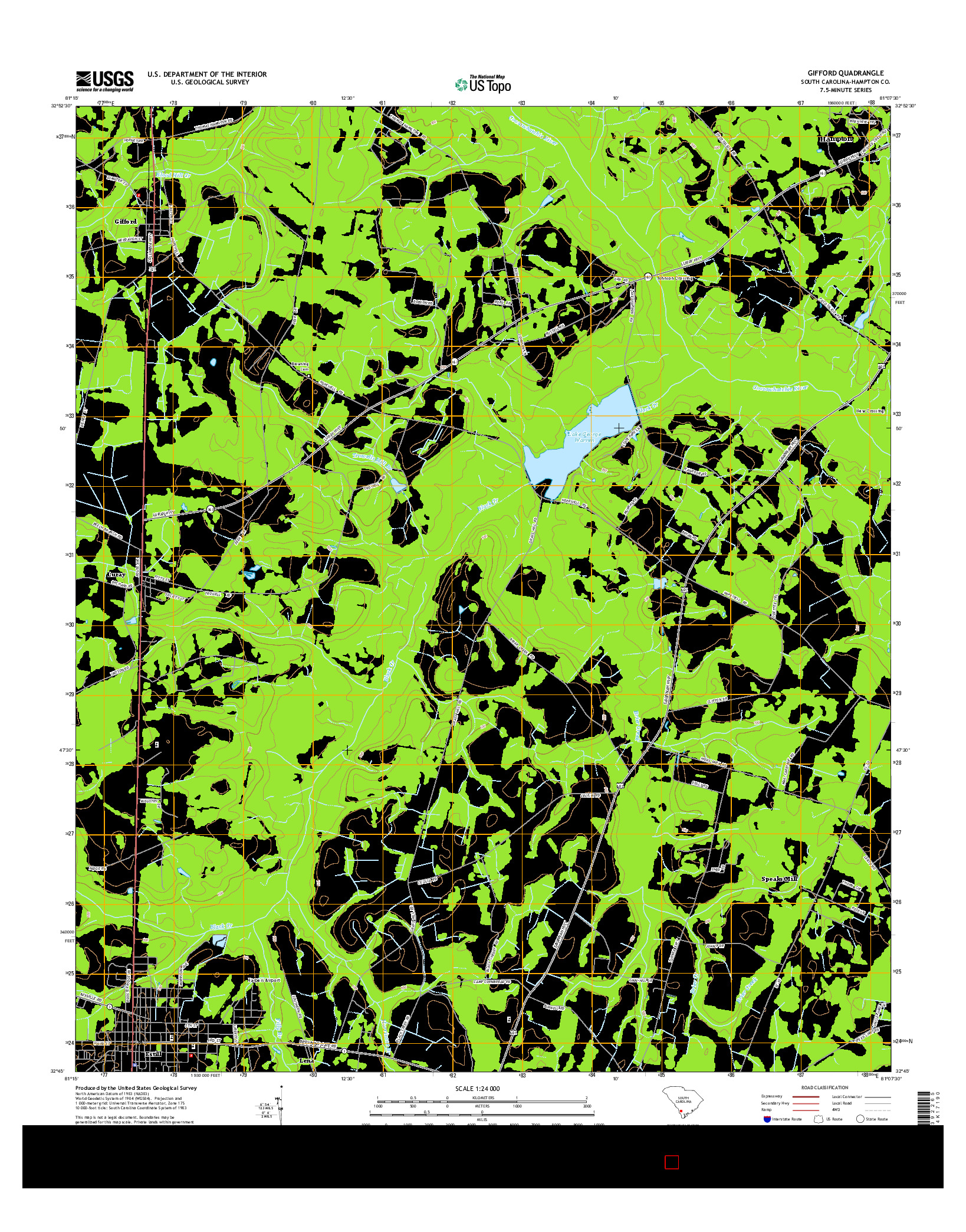 USGS US TOPO 7.5-MINUTE MAP FOR GIFFORD, SC 2014