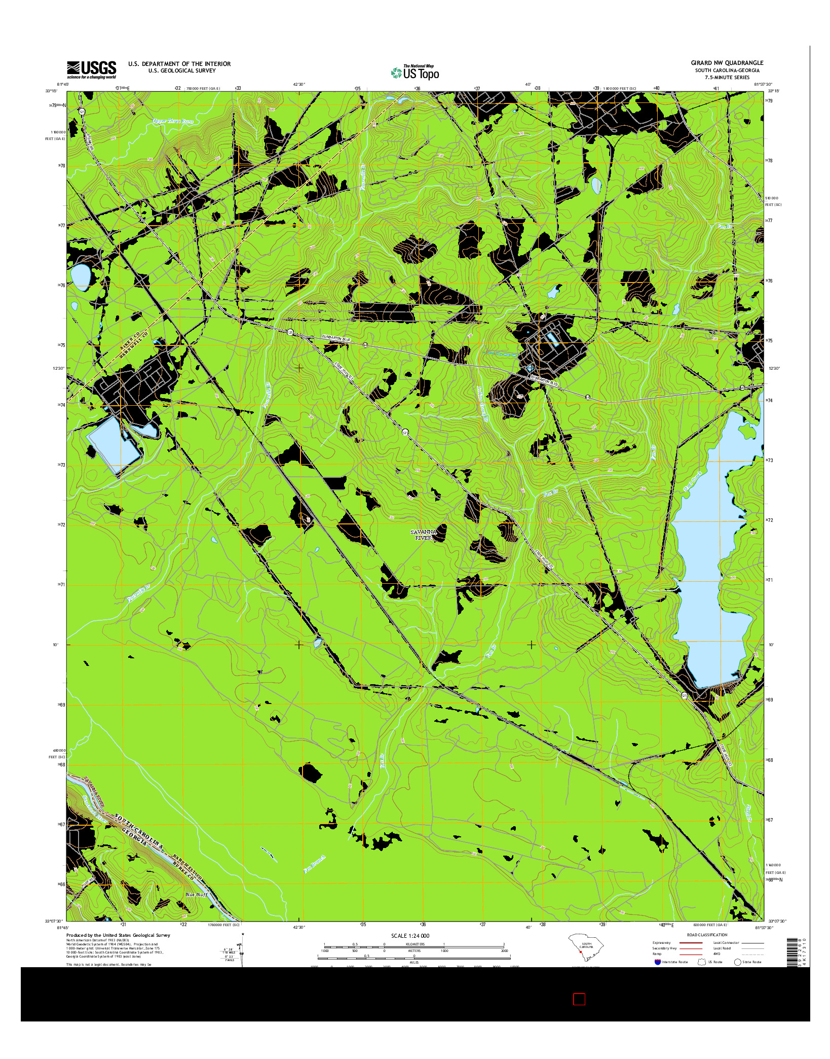 USGS US TOPO 7.5-MINUTE MAP FOR GIRARD NW, SC-GA 2014