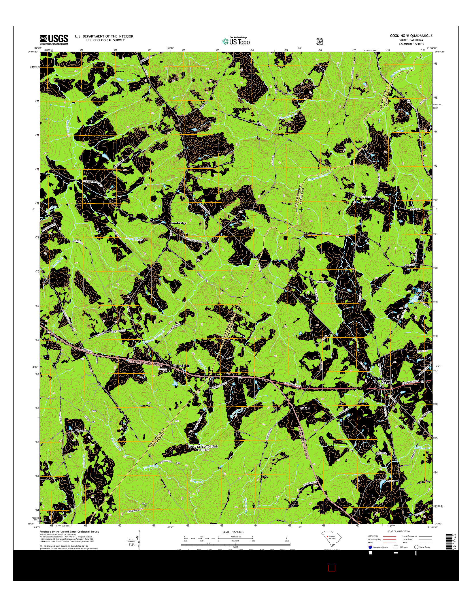 USGS US TOPO 7.5-MINUTE MAP FOR GOOD HOPE, SC 2014