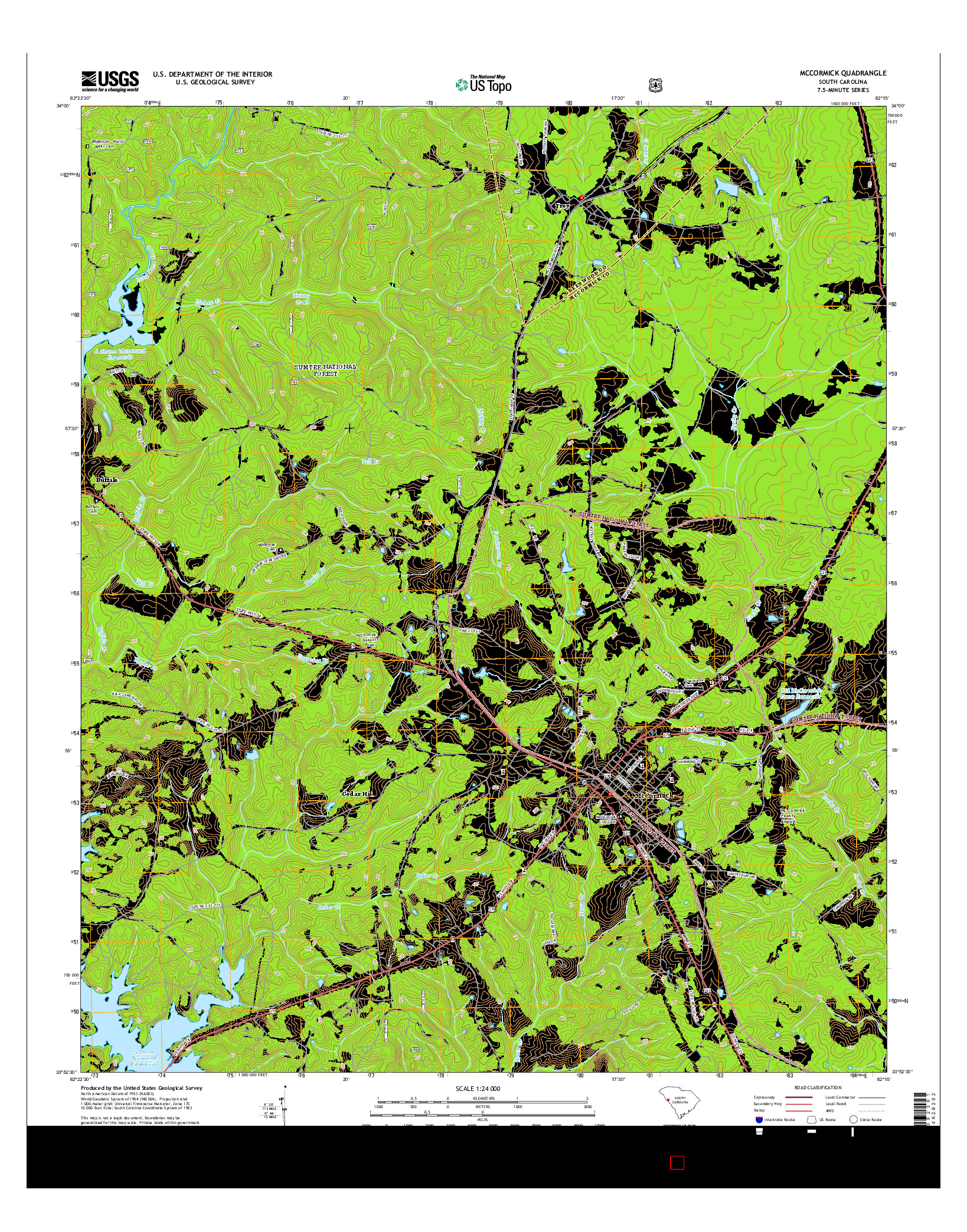 USGS US TOPO 7.5-MINUTE MAP FOR MCCORMICK, SC 2014