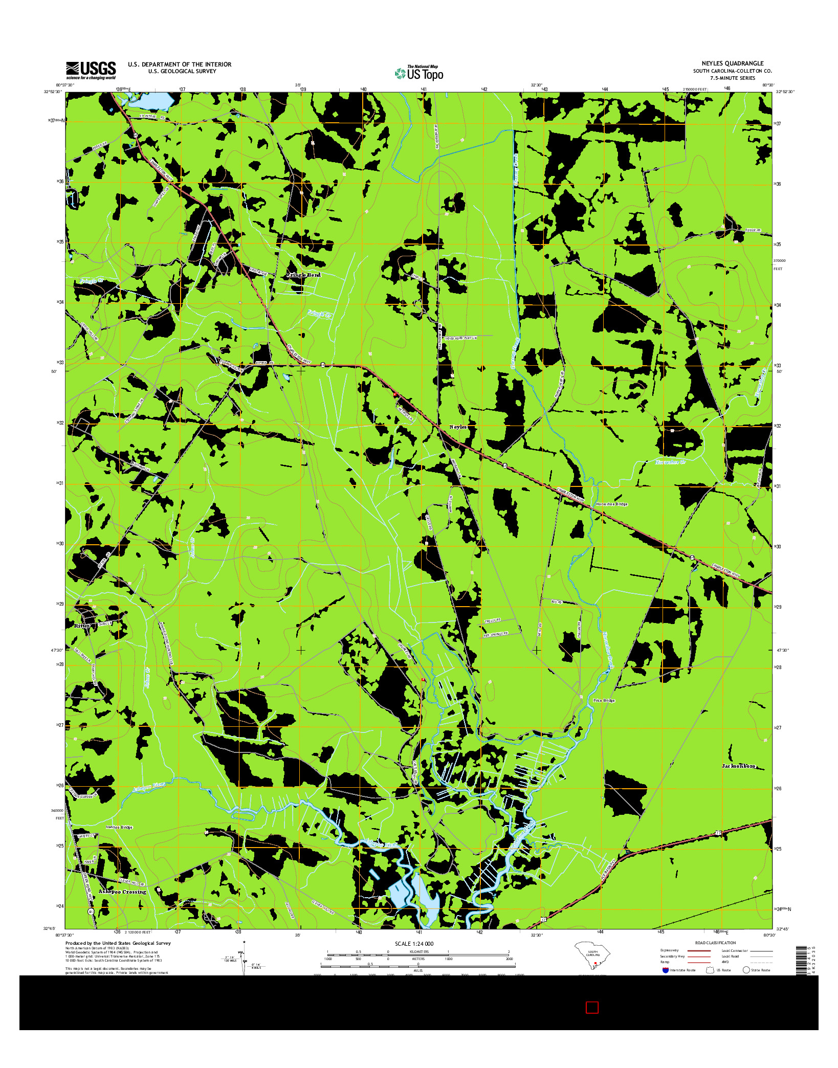 USGS US TOPO 7.5-MINUTE MAP FOR NEYLES, SC 2014