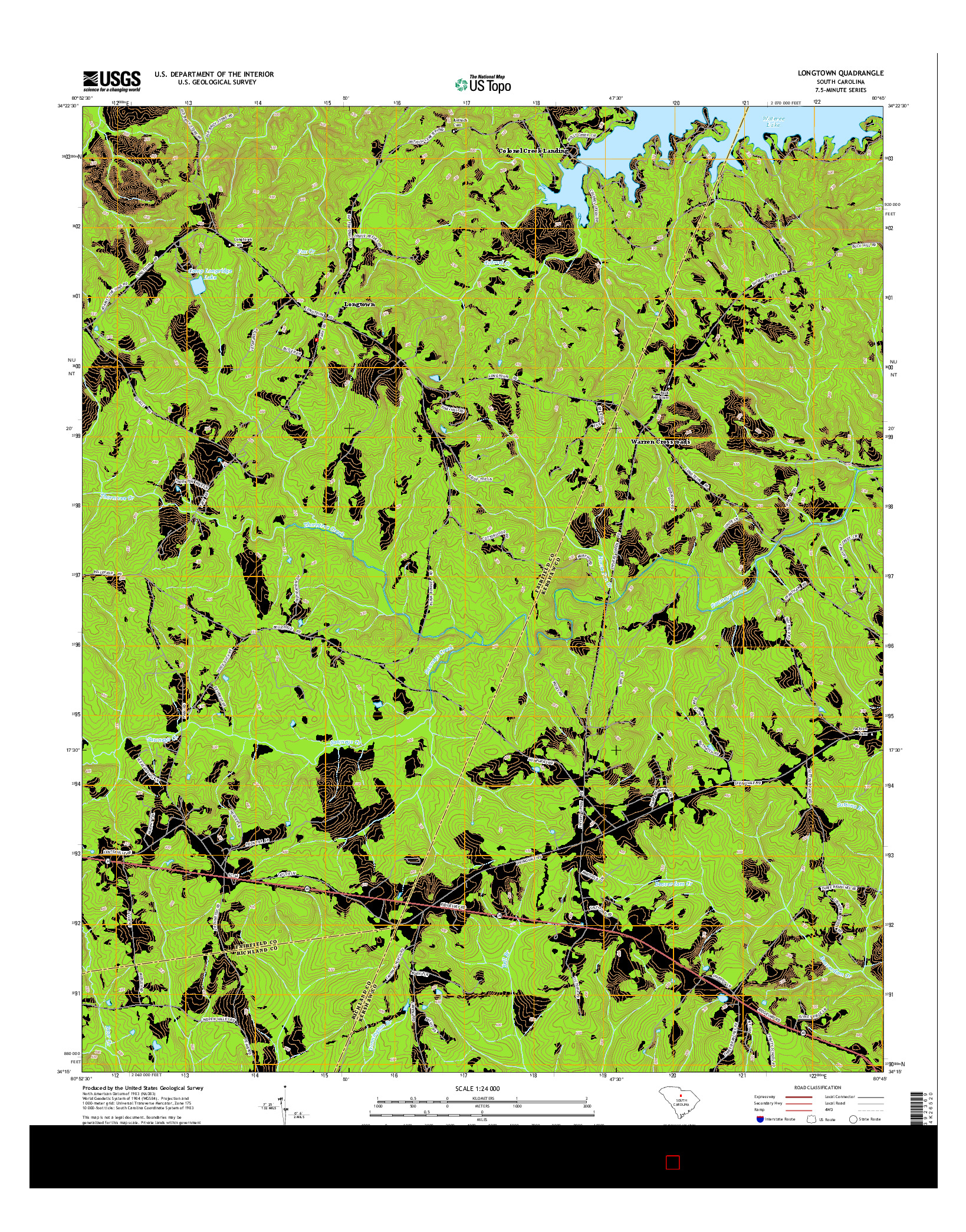 USGS US TOPO 7.5-MINUTE MAP FOR LONGTOWN, SC 2014