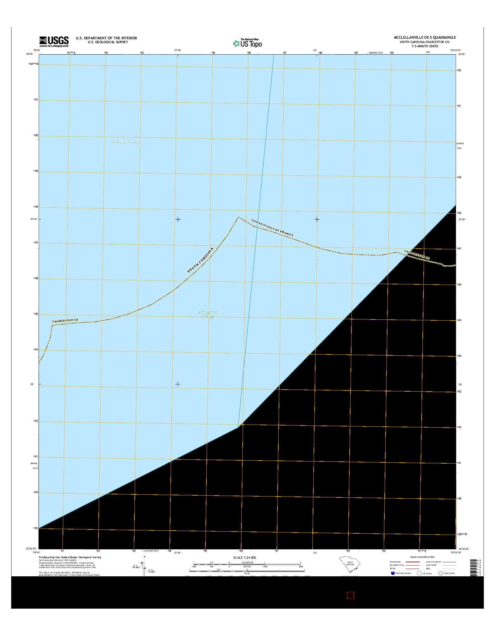 USGS US TOPO 7.5-MINUTE MAP FOR MCCLELLANVILLE OE S, SC 2014