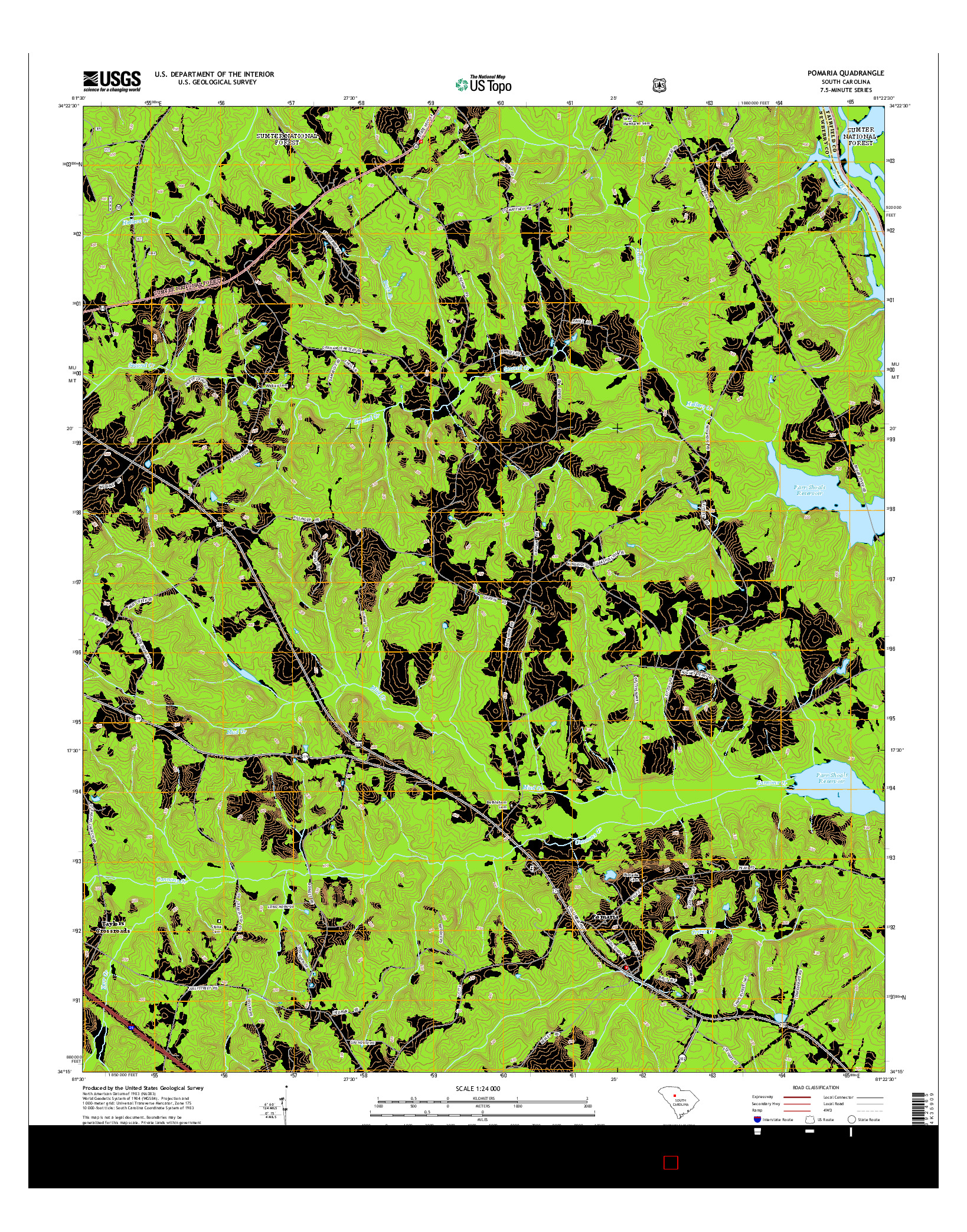 USGS US TOPO 7.5-MINUTE MAP FOR POMARIA, SC 2014
