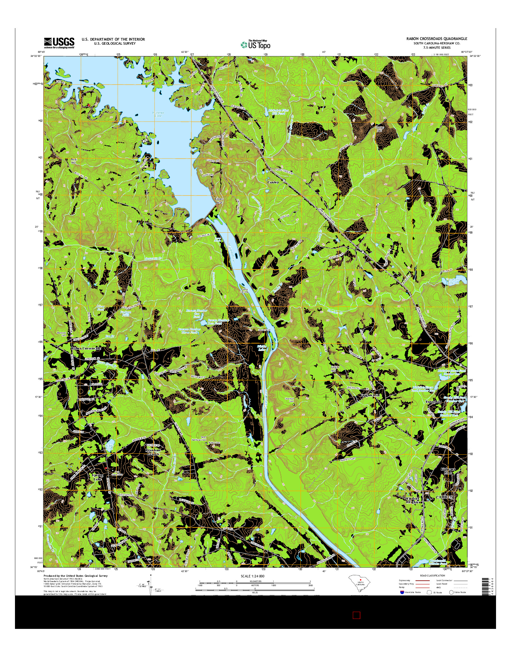 USGS US TOPO 7.5-MINUTE MAP FOR RABON CROSSROADS, SC 2014