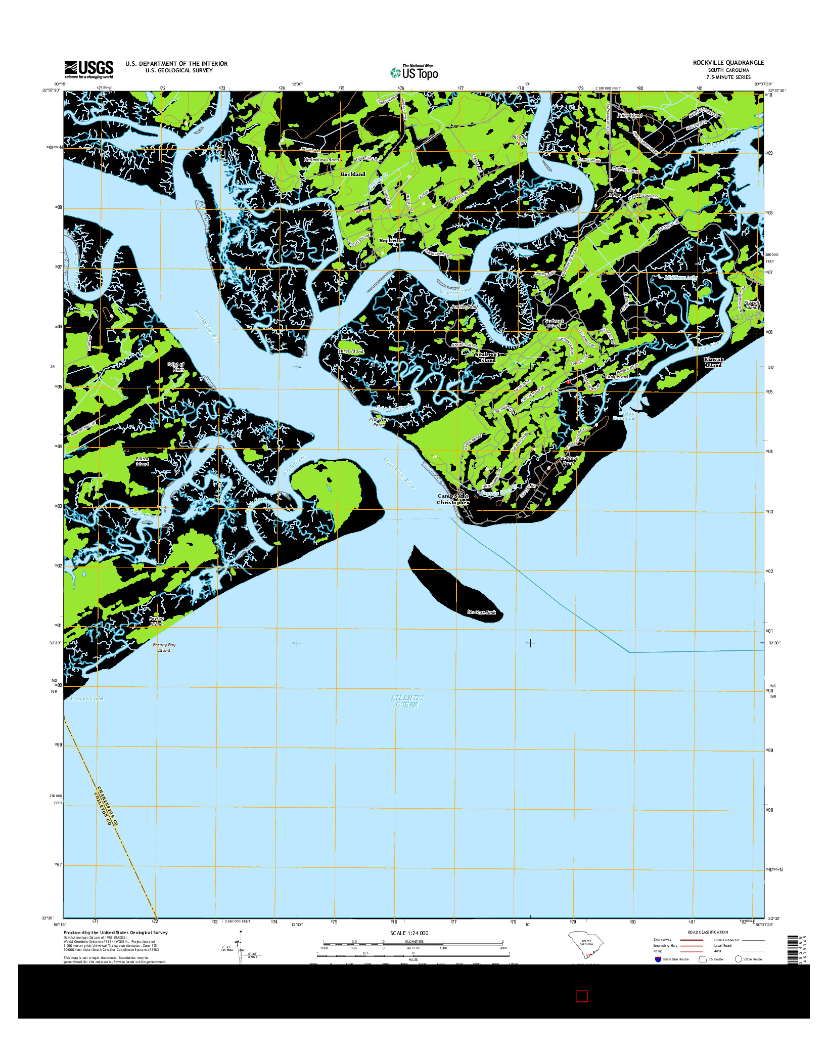 USGS US TOPO 7.5-MINUTE MAP FOR ROCKVILLE, SC 2014