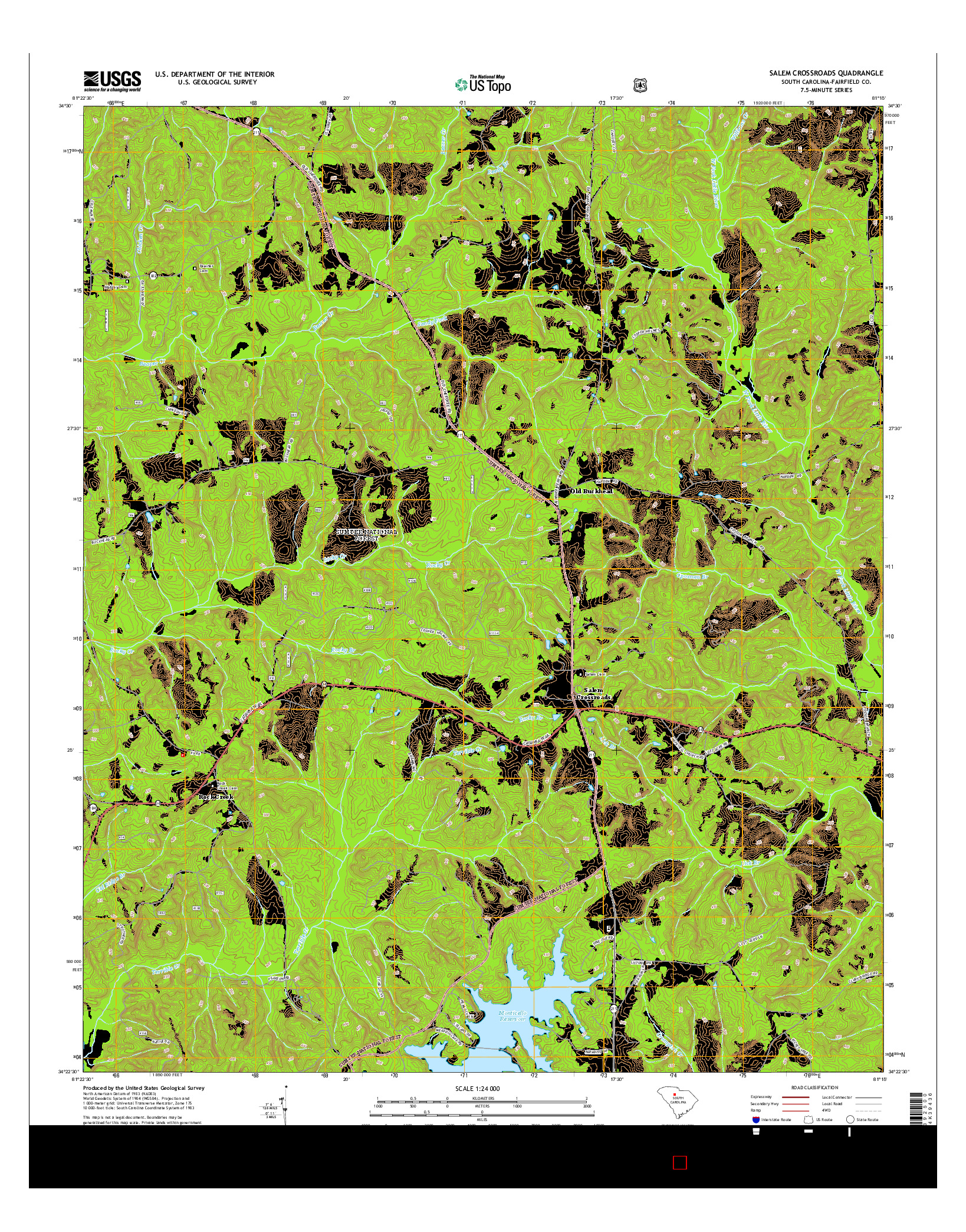 USGS US TOPO 7.5-MINUTE MAP FOR SALEM CROSSROADS, SC 2014