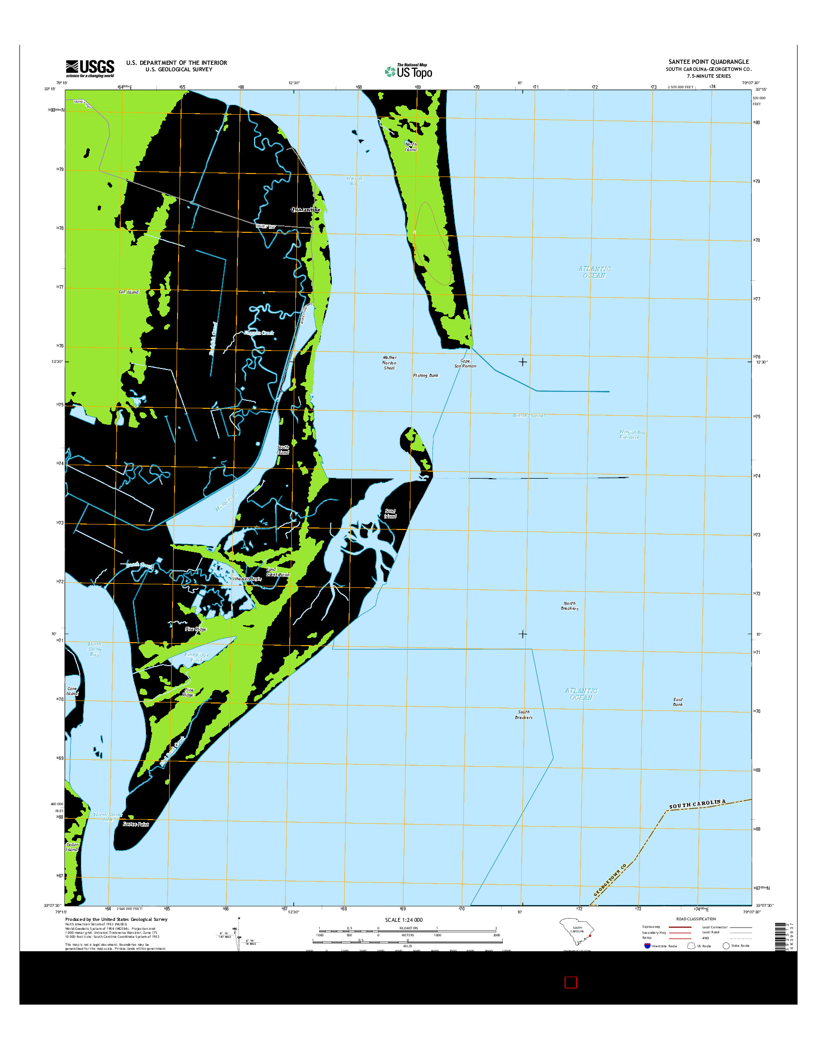 USGS US TOPO 7.5-MINUTE MAP FOR SANTEE POINT, SC 2014