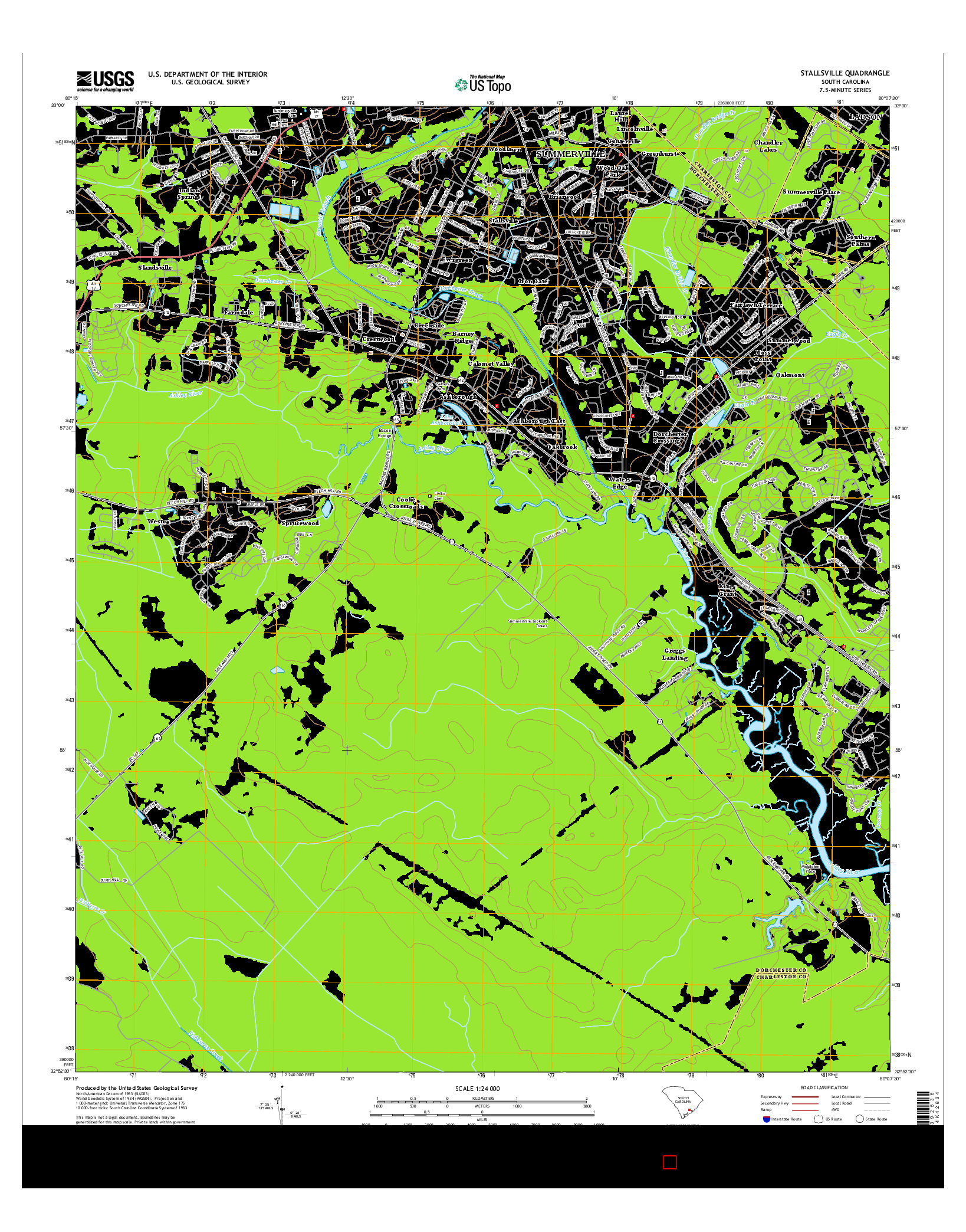 USGS US TOPO 7.5-MINUTE MAP FOR STALLSVILLE, SC 2014