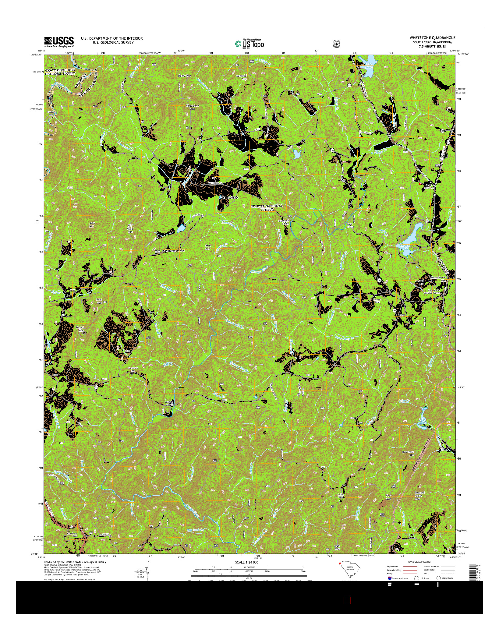 USGS US TOPO 7.5-MINUTE MAP FOR WHETSTONE, SC-GA 2014